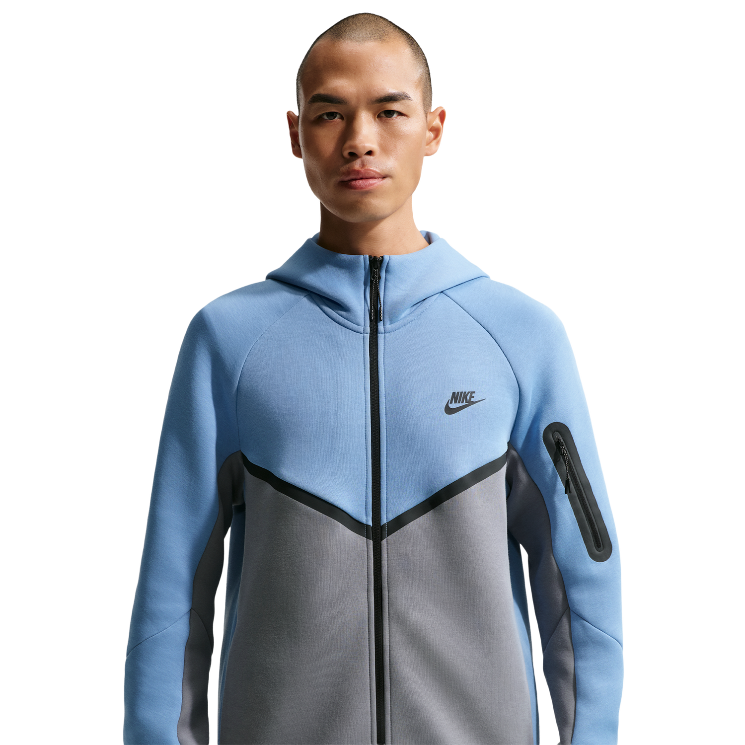 Nike Tech Fleece Full-Zip Windrunner Hoodie - Men's - Work Blue/Cool Grey/Black