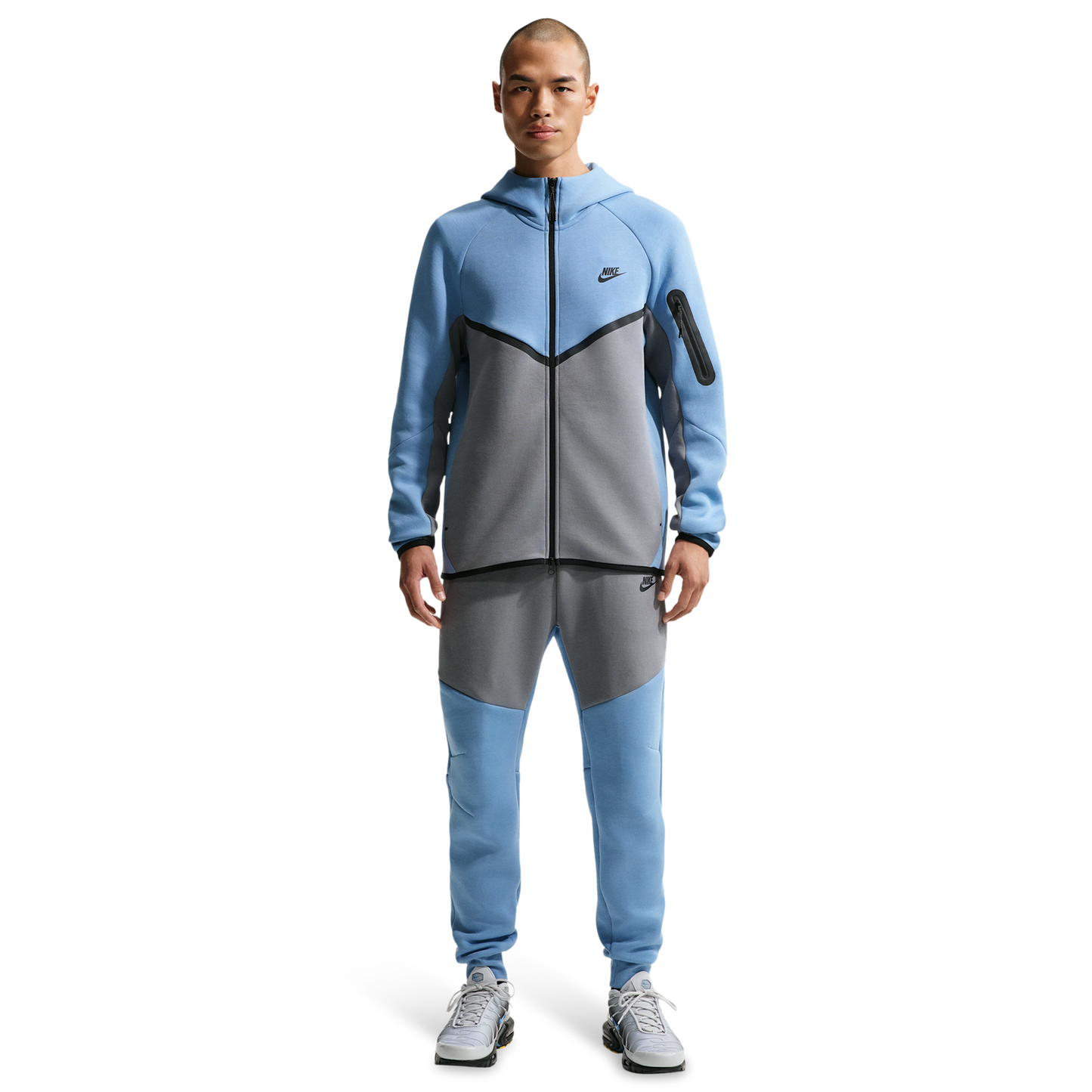 Nike Tech Fleece Full-Zip Windrunner Hoodie - Men's - Work Blue/Cool Grey/Black