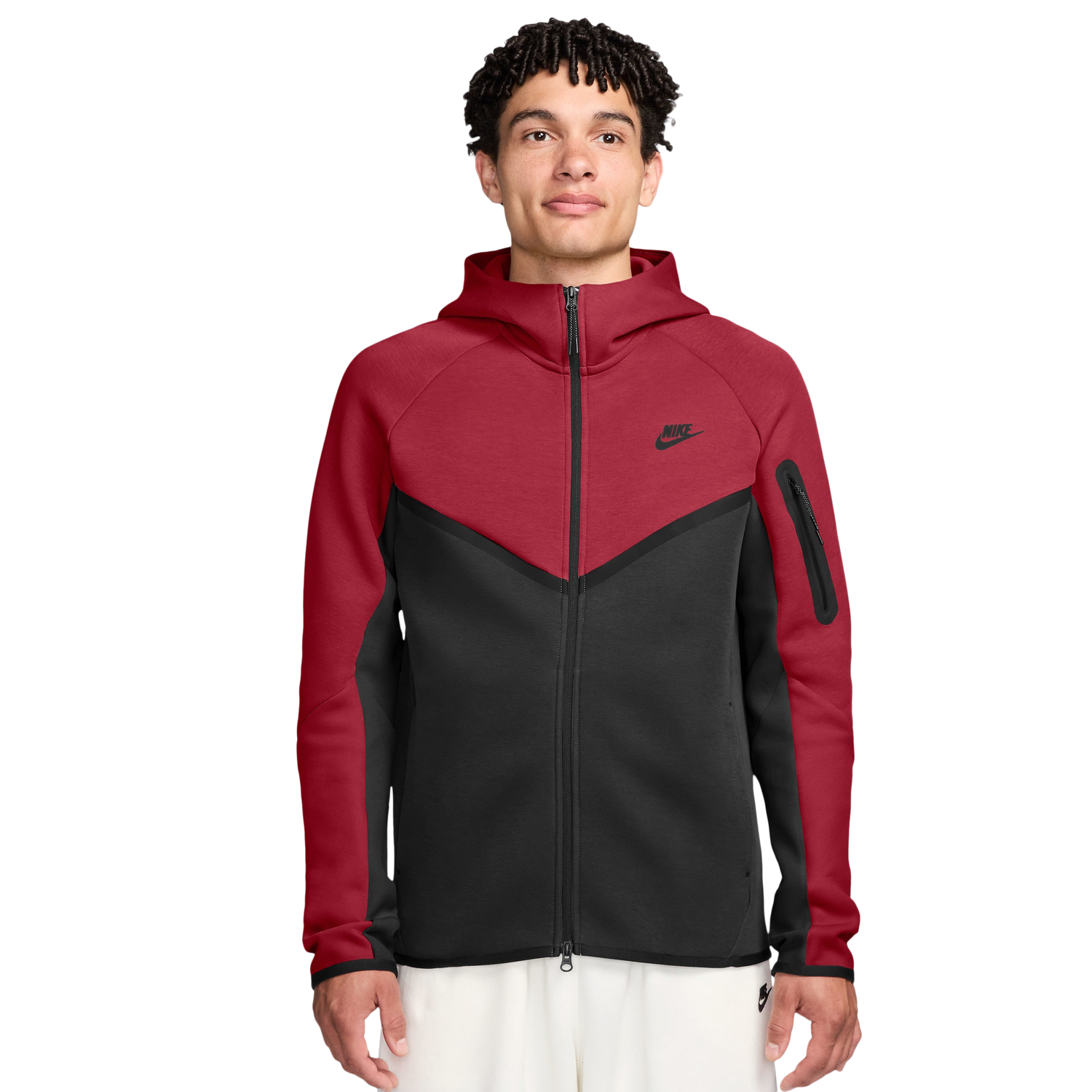 Nike Tech Fleece Full-Zip Windrunner Hoodie - Men's - Red/Black