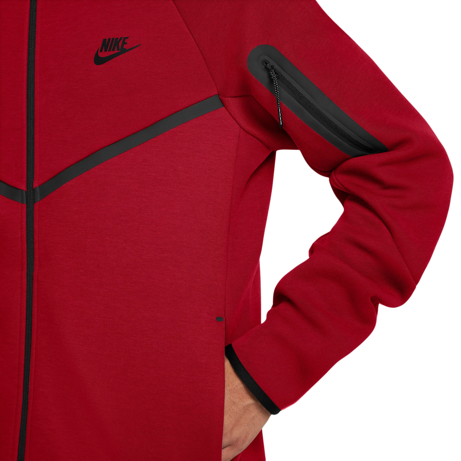 Nike Tech Fleece Full-Zip Windrunner Hoodie - Men's - Red/Black (V0949687)