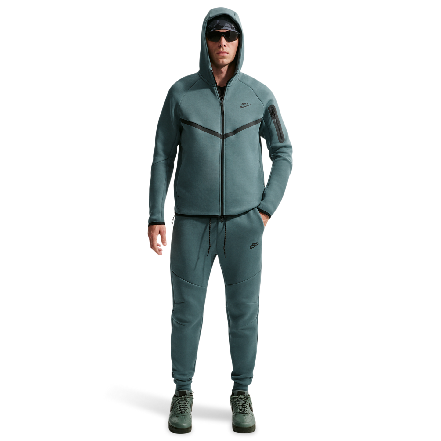 Nike Tech Fleece Jogger - Men's - Black/Green