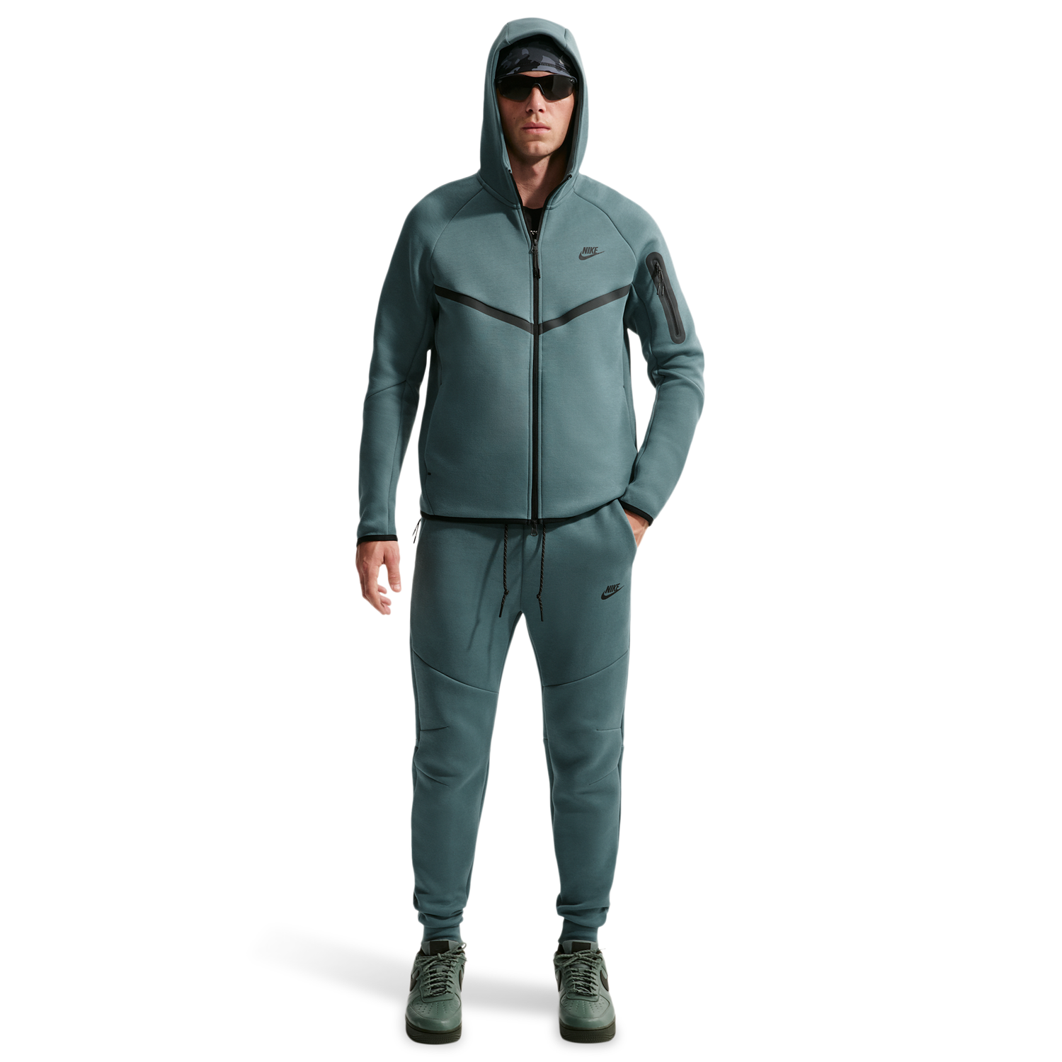 Nike Tech Fleece Jogger - Men's - Black/Green