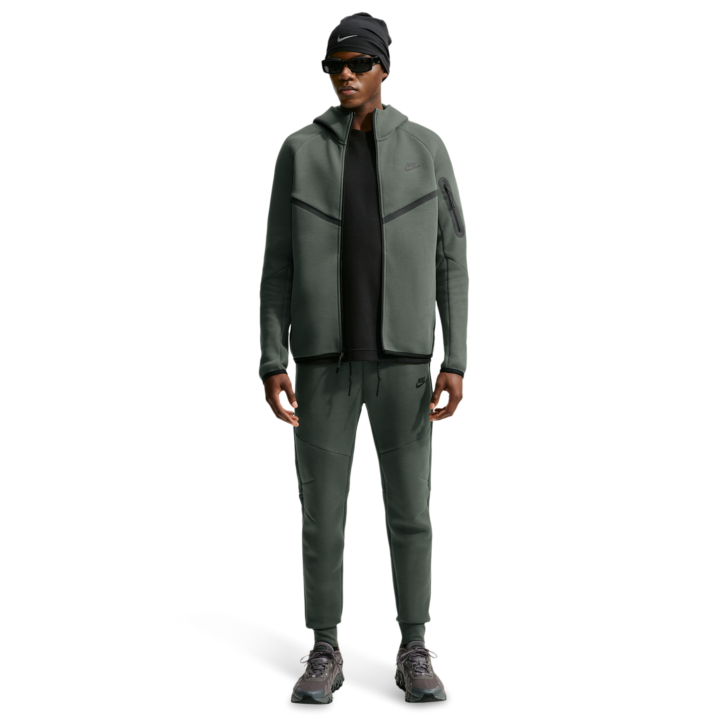 Nike Tech Fleece Jogger - Men's - Black/Camo Green