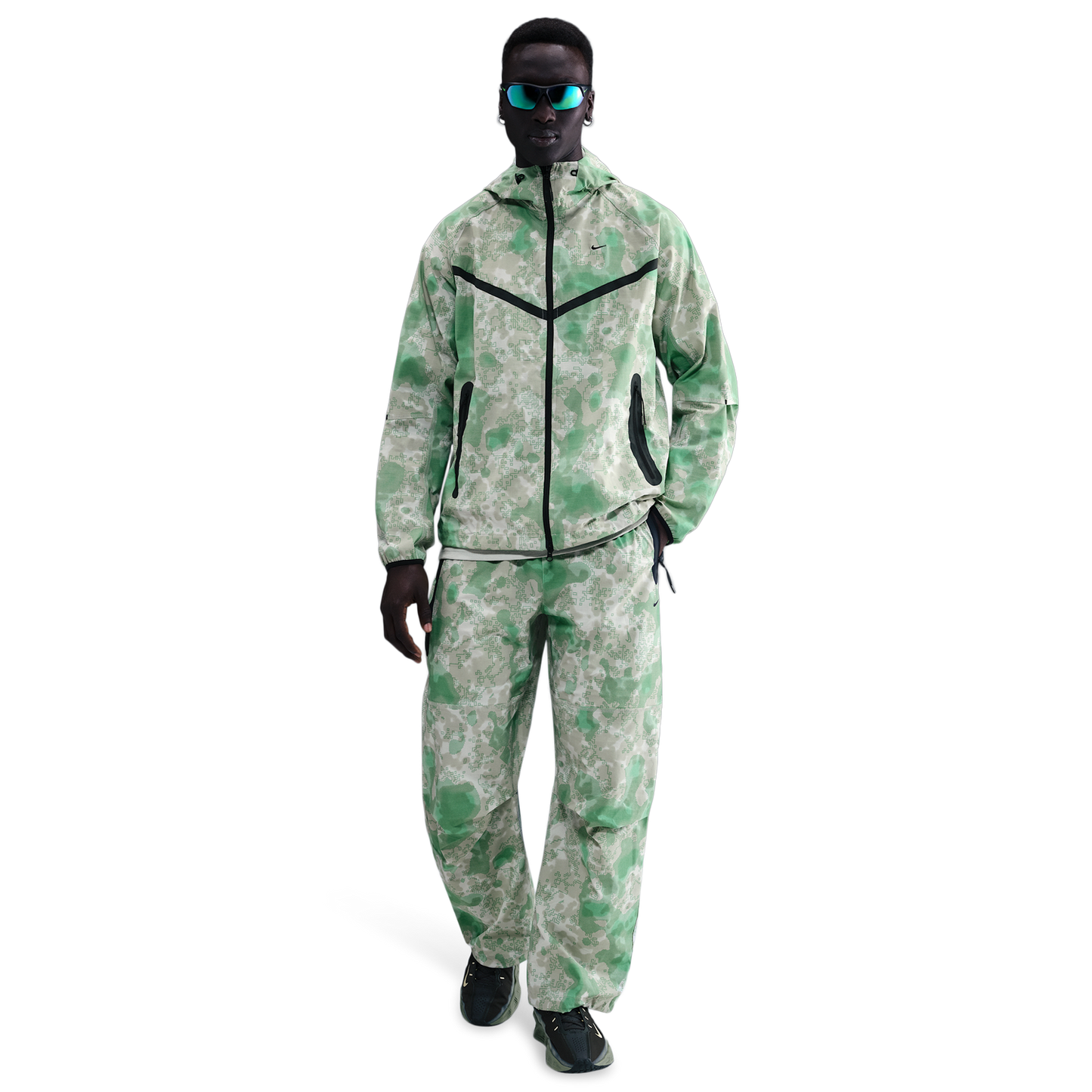 Nike Tech Woven Pant AOP - Men's - Black/Light Silver
