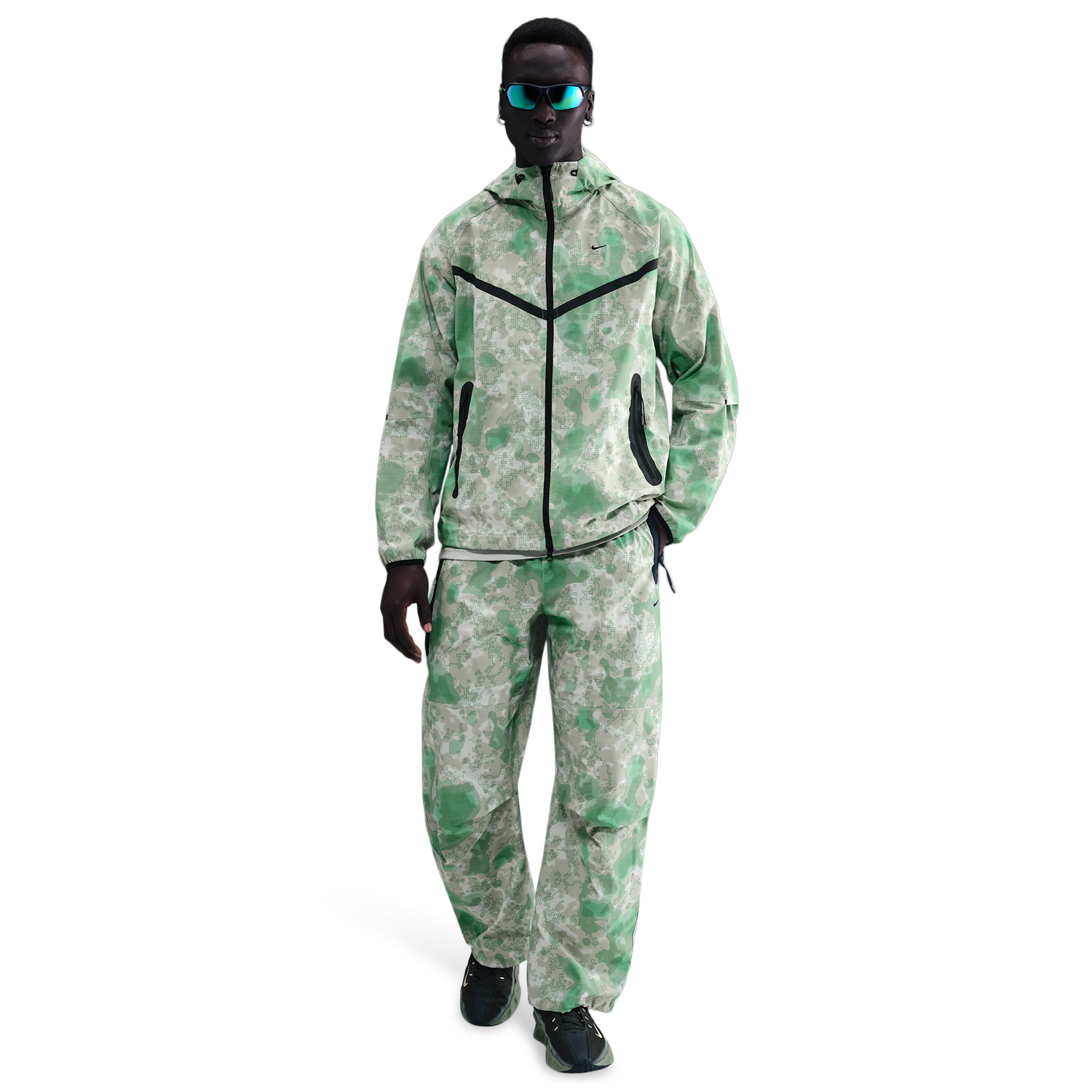 Nike Tech Woven Pant AOP - Men's - Black/Light Silver