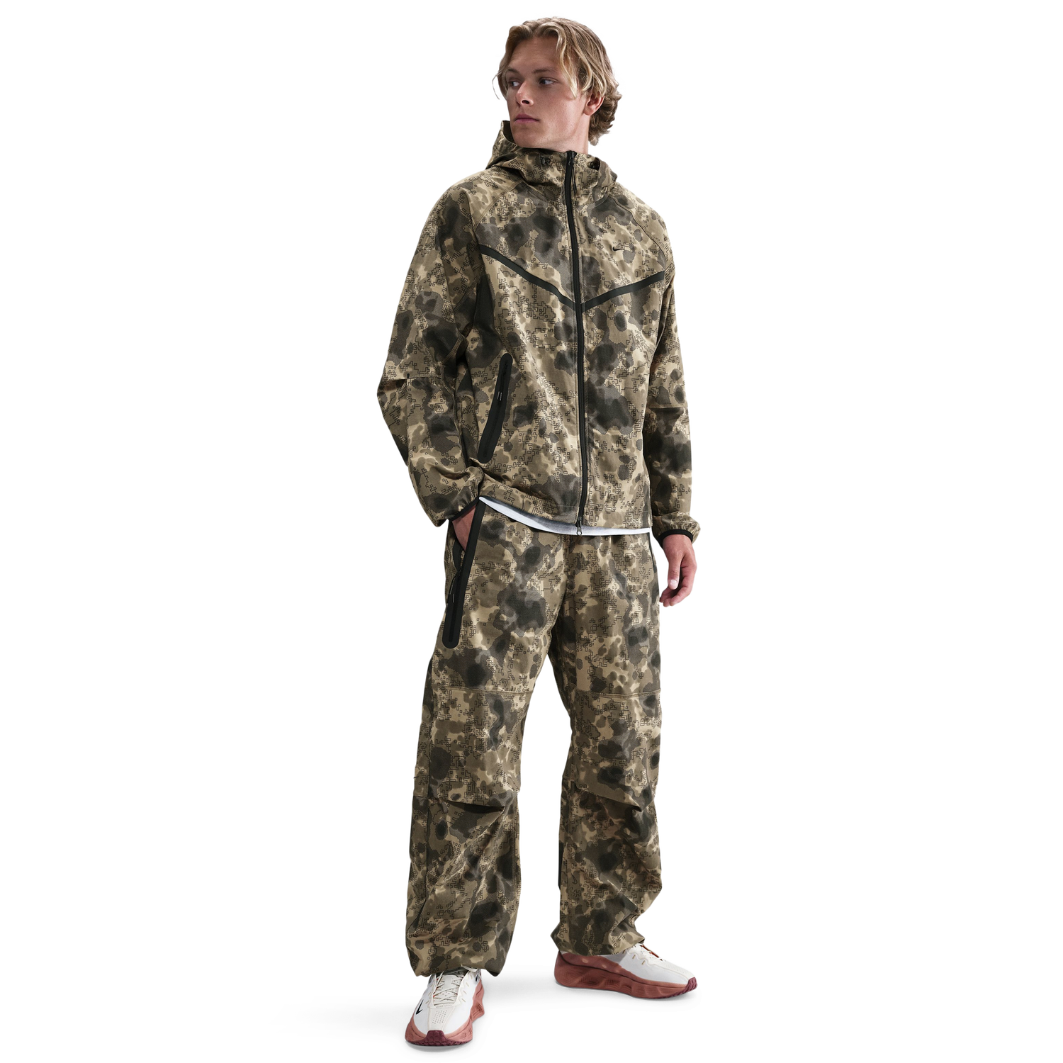Nike Tech Woven Pant AOP - Men's - Neutral Olive/Black