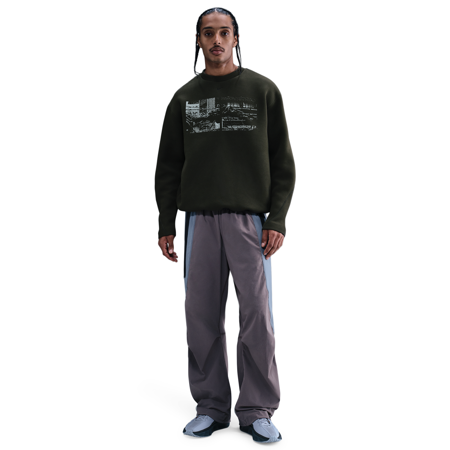 Nike Tech Fleece Crew GX - Men's - Sequoia/Black