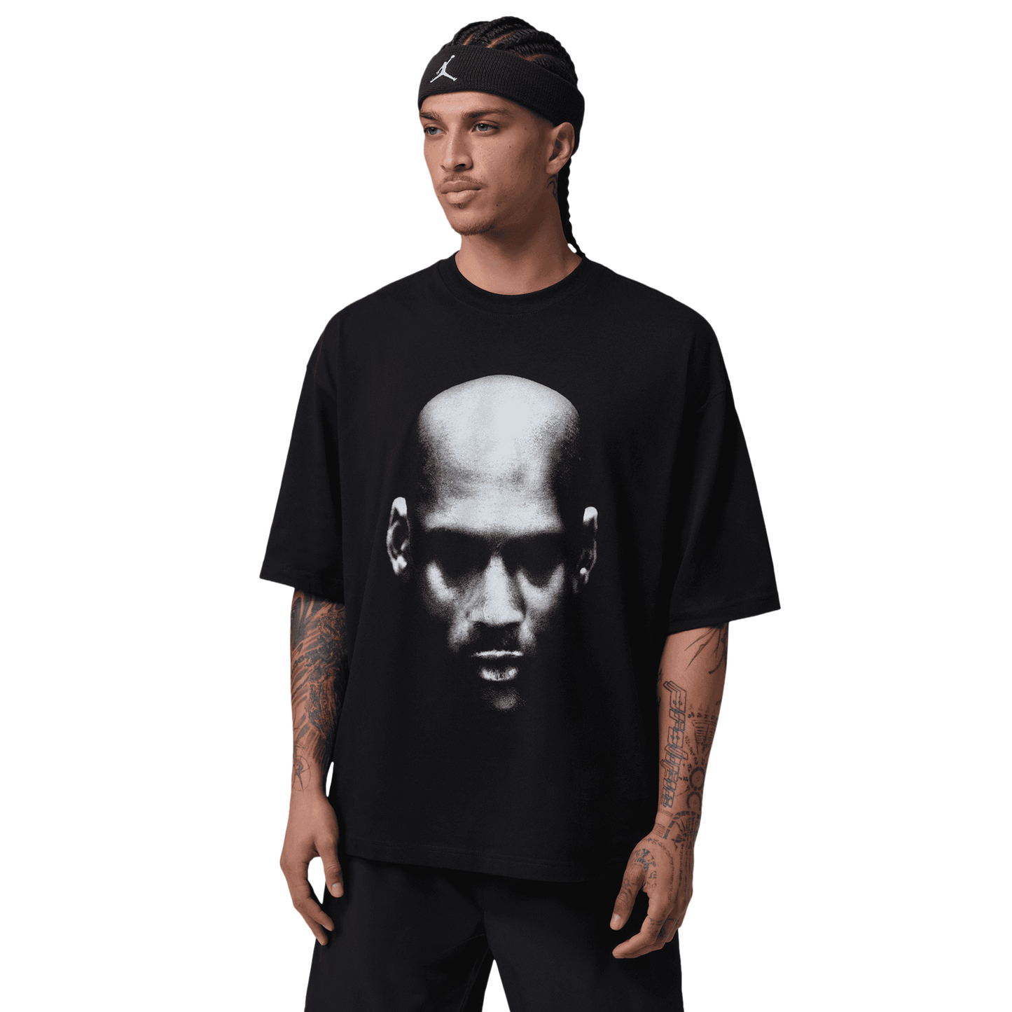 Jordan Dri-FIT SPT Statement Graphic Short Sleeve Crew - Men's - Black/White