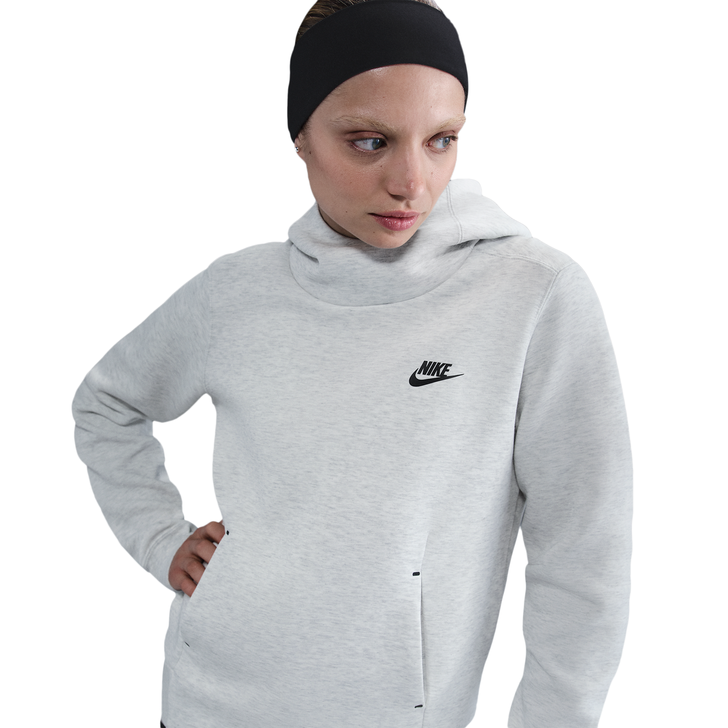 Nike NSW Tech Fleece Hoodie - Women's - Light Grey/Heather/Black