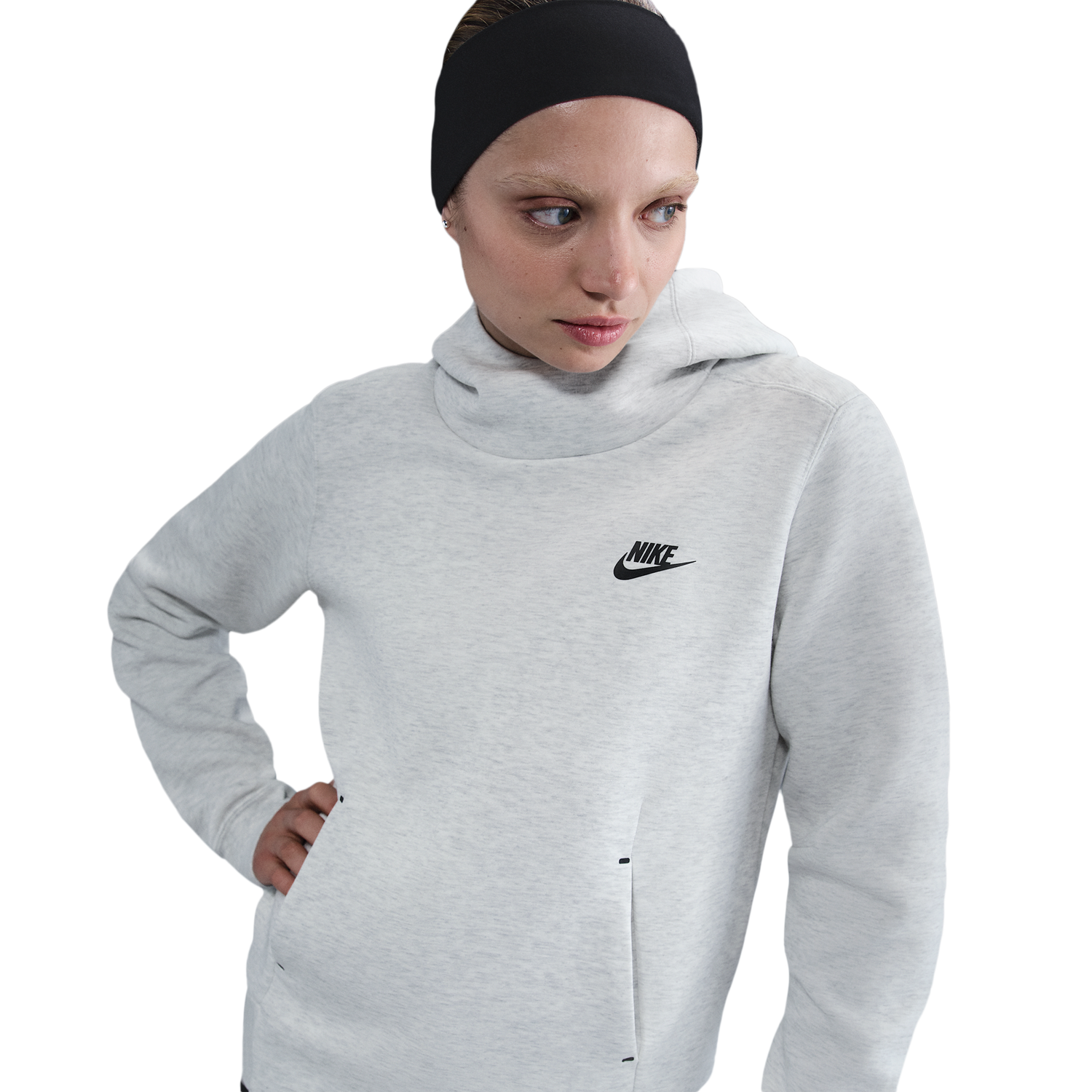 Nike NSW Tech Fleece Hoodie - Women's - Light Grey/Heather/Black