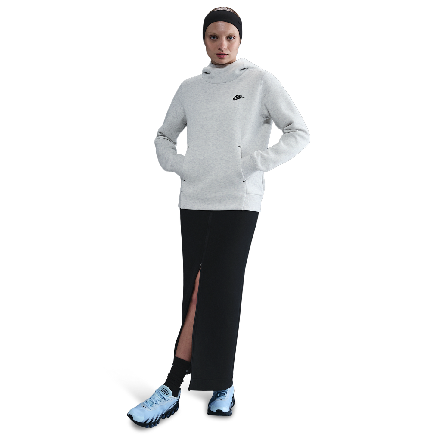 Nike NSW Tech Fleece Hoodie - Women's - Light Grey/Heather/Black
