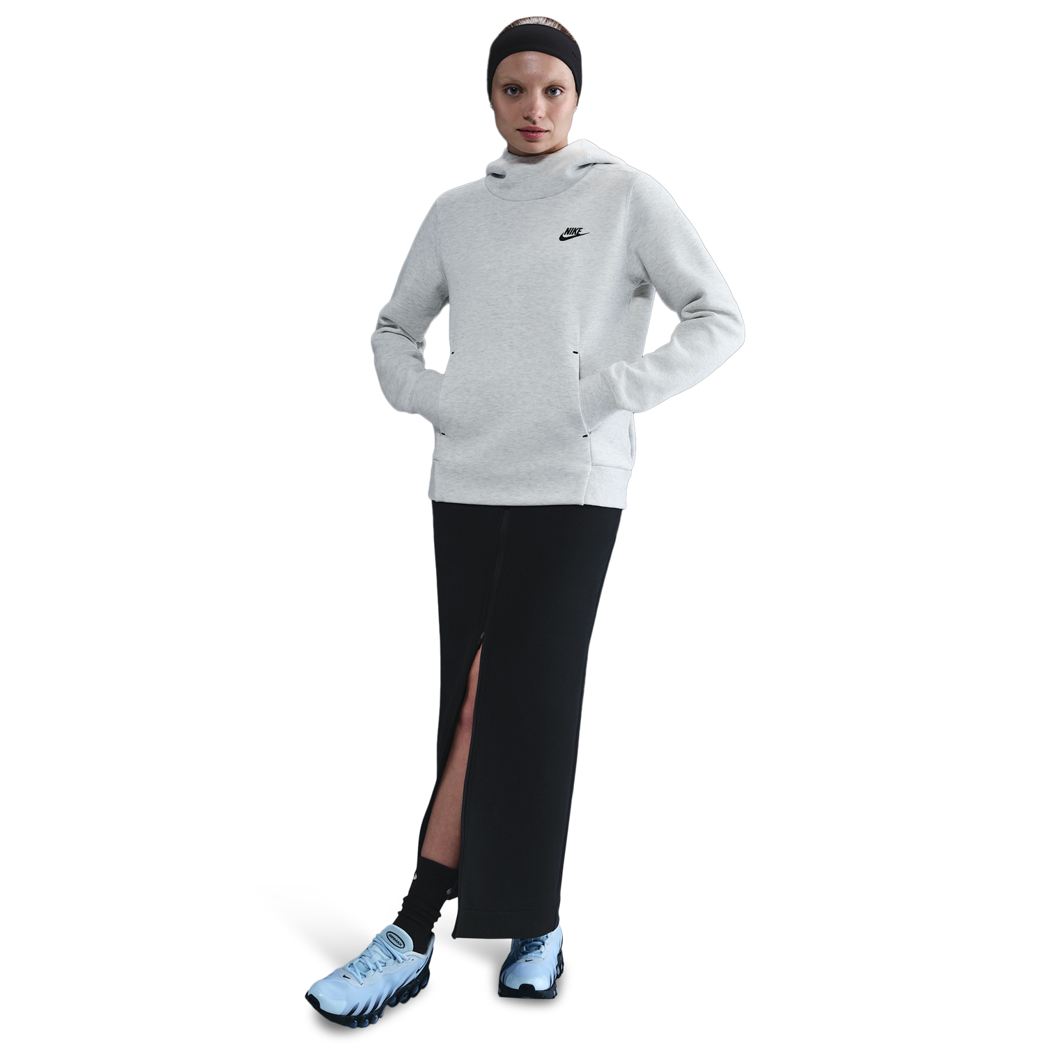 Nike NSW Tech Fleece Hoodie - Women's - Light Grey/Heather/Black