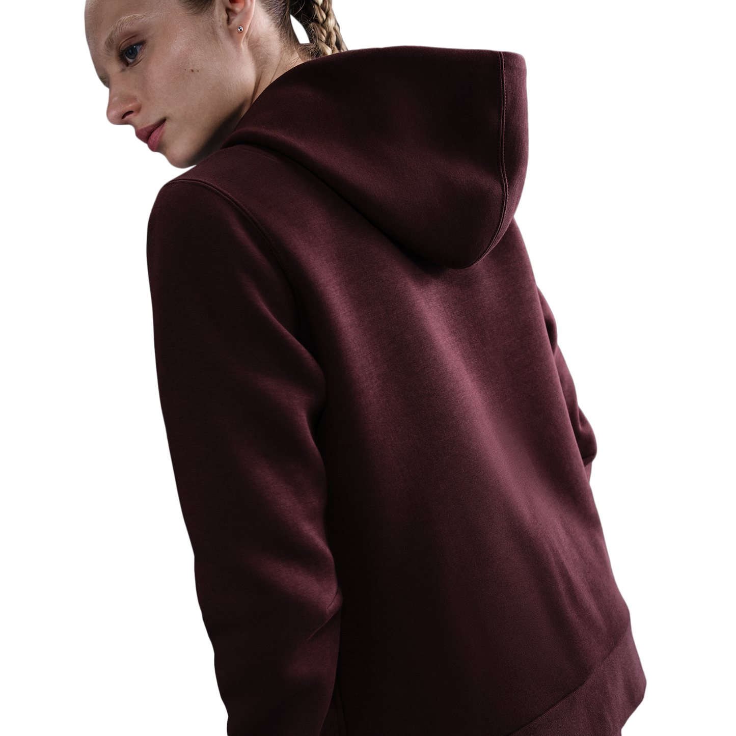 Nike NSW Tech Fleece Hoodie - Women's - Black/Burgundy Crush