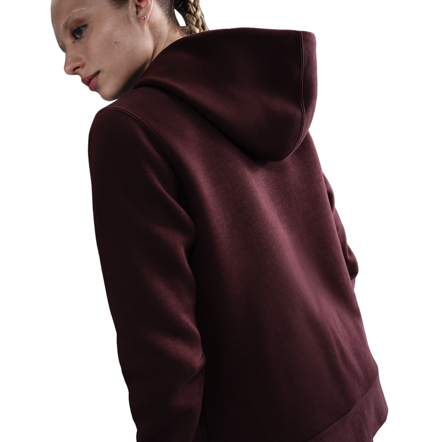 Nike NSW Tech Fleece Hoodie - Women's - Black/Burgundy Crush