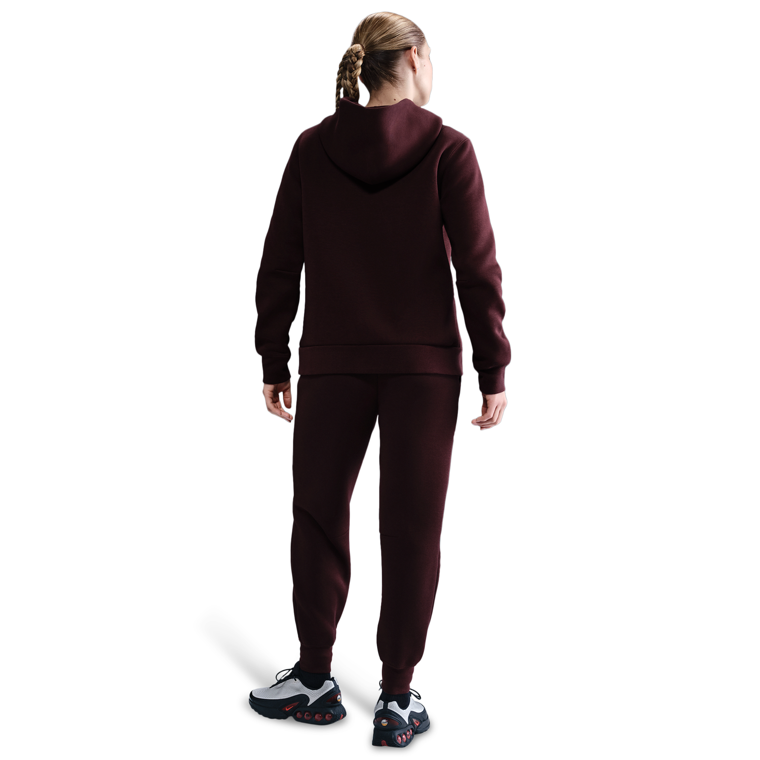 Nike NSW Tech Fleece Hoodie - Women's - Black/Burgundy Crush