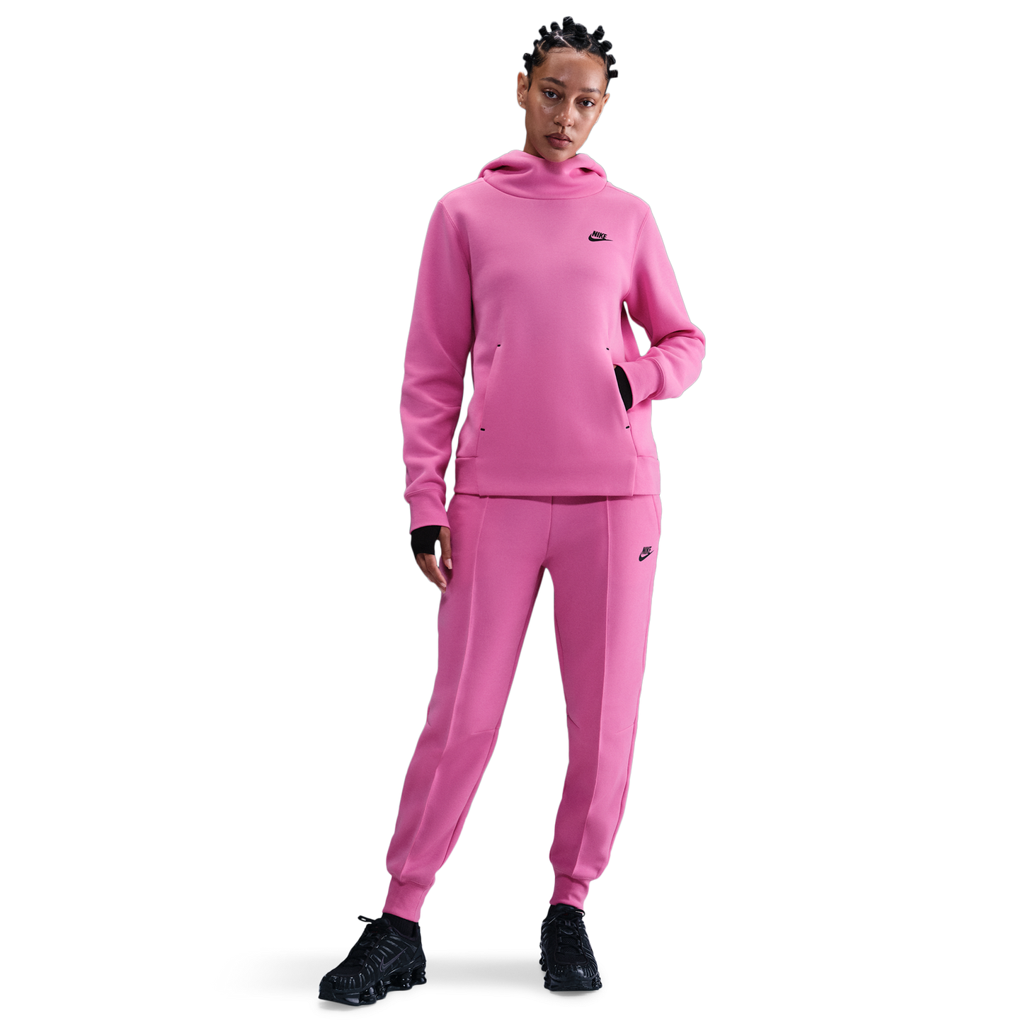 Nike NSW Tech Fleece Hoodie - Women's - Playful Pink/Black