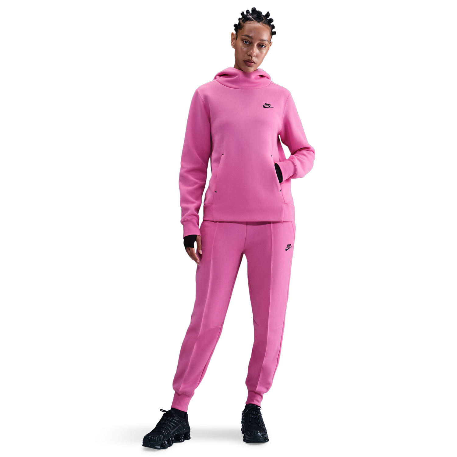 Nike NSW Tech Fleece Hoodie - Women's - Playful Pink/Black