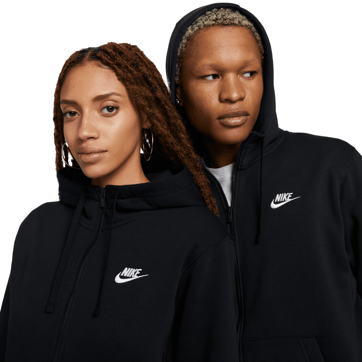 Nike Club Full-Zip Hoodie - Men's - White/Black