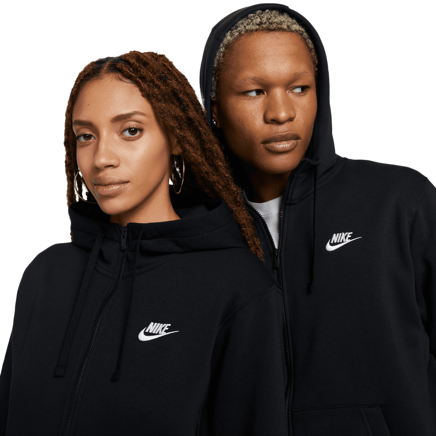 Nike Club Full-Zip Hoodie - Men's - White/Black