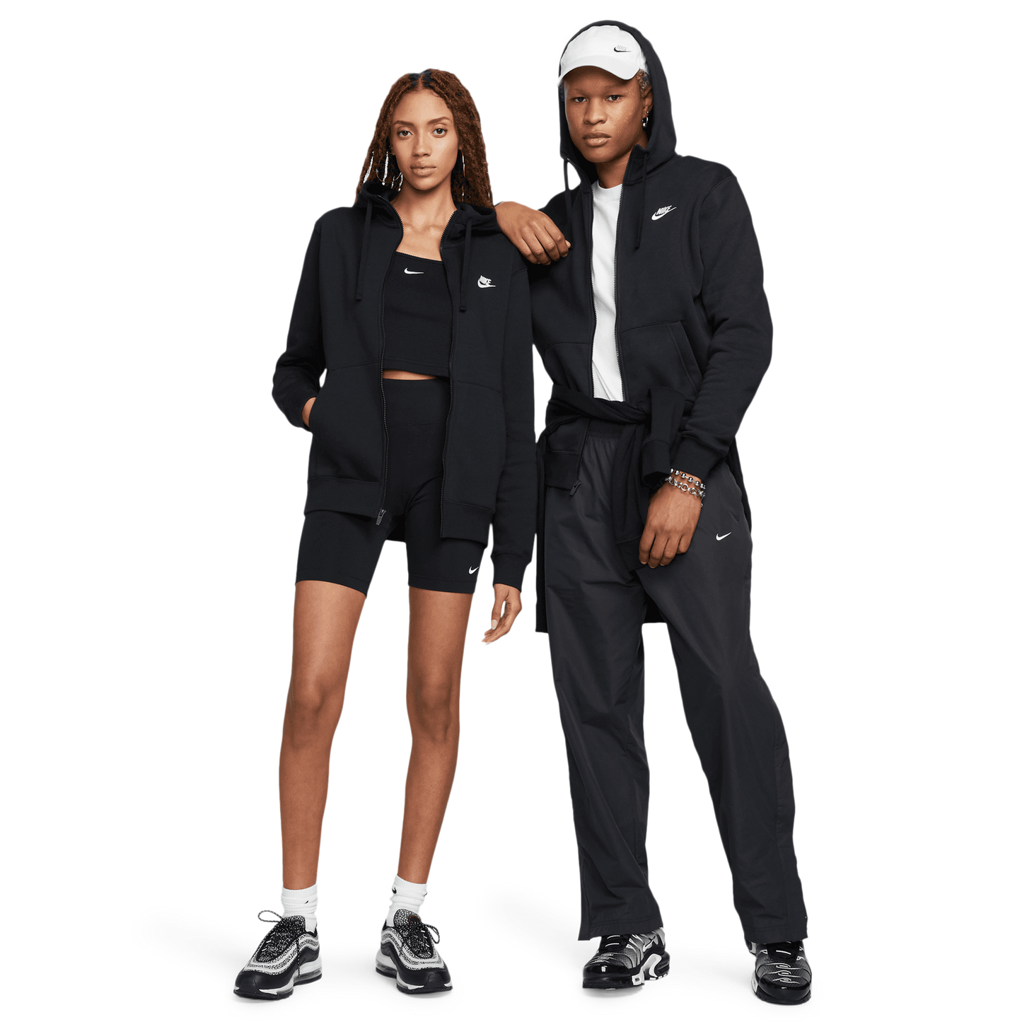 Nike Club Full-Zip Hoodie - Men's - White/Black
