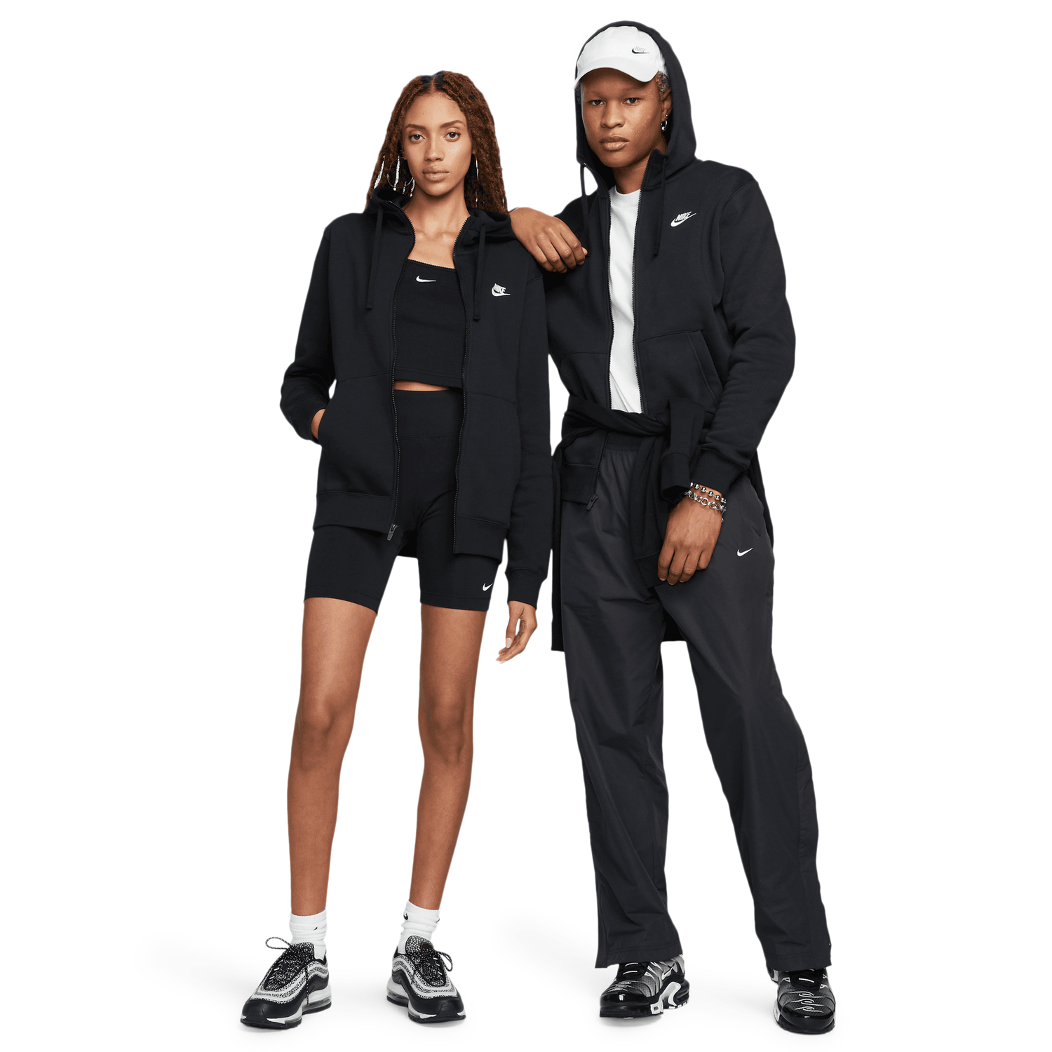 Nike Club Full-Zip Hoodie - Men's - White/Black