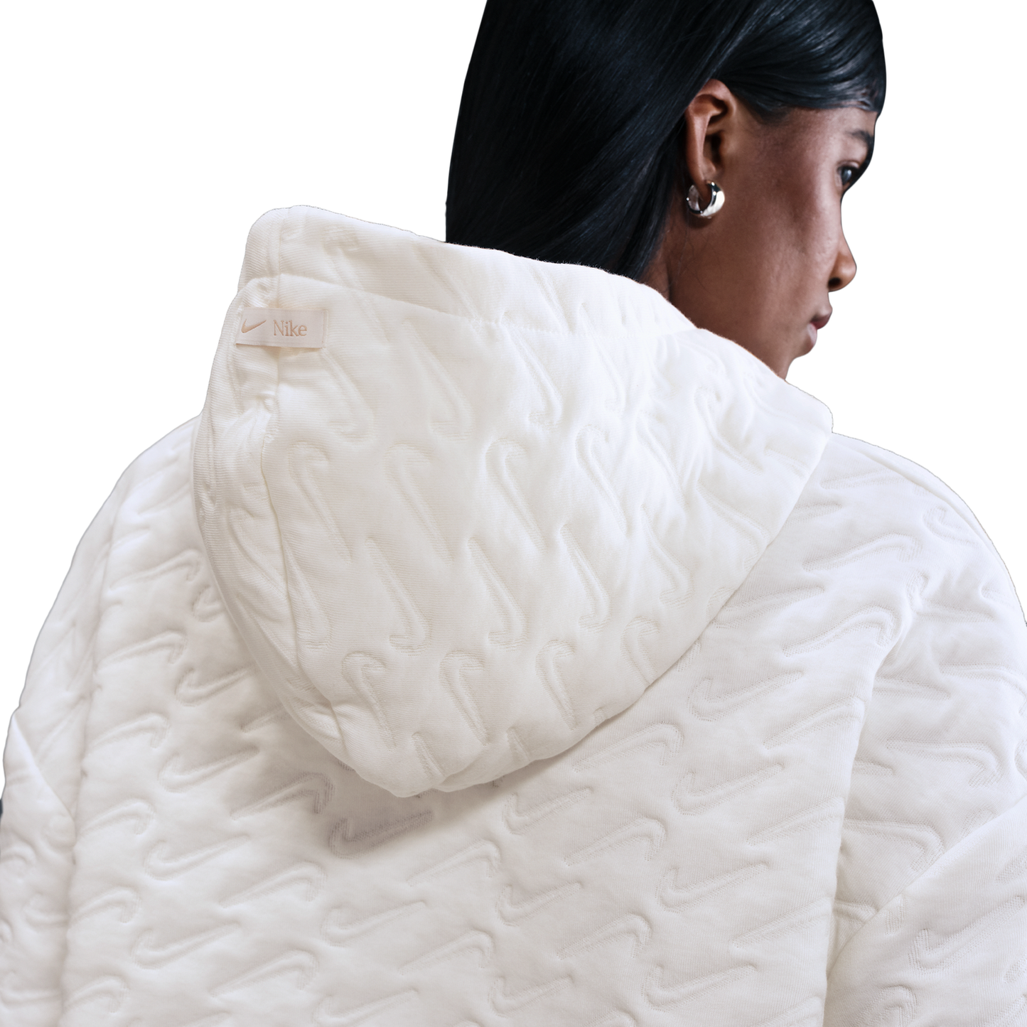Nike NSW Phoenix Fleece Loose AOJ Pullover Hoodie - Women's - Sanddrift/Sail