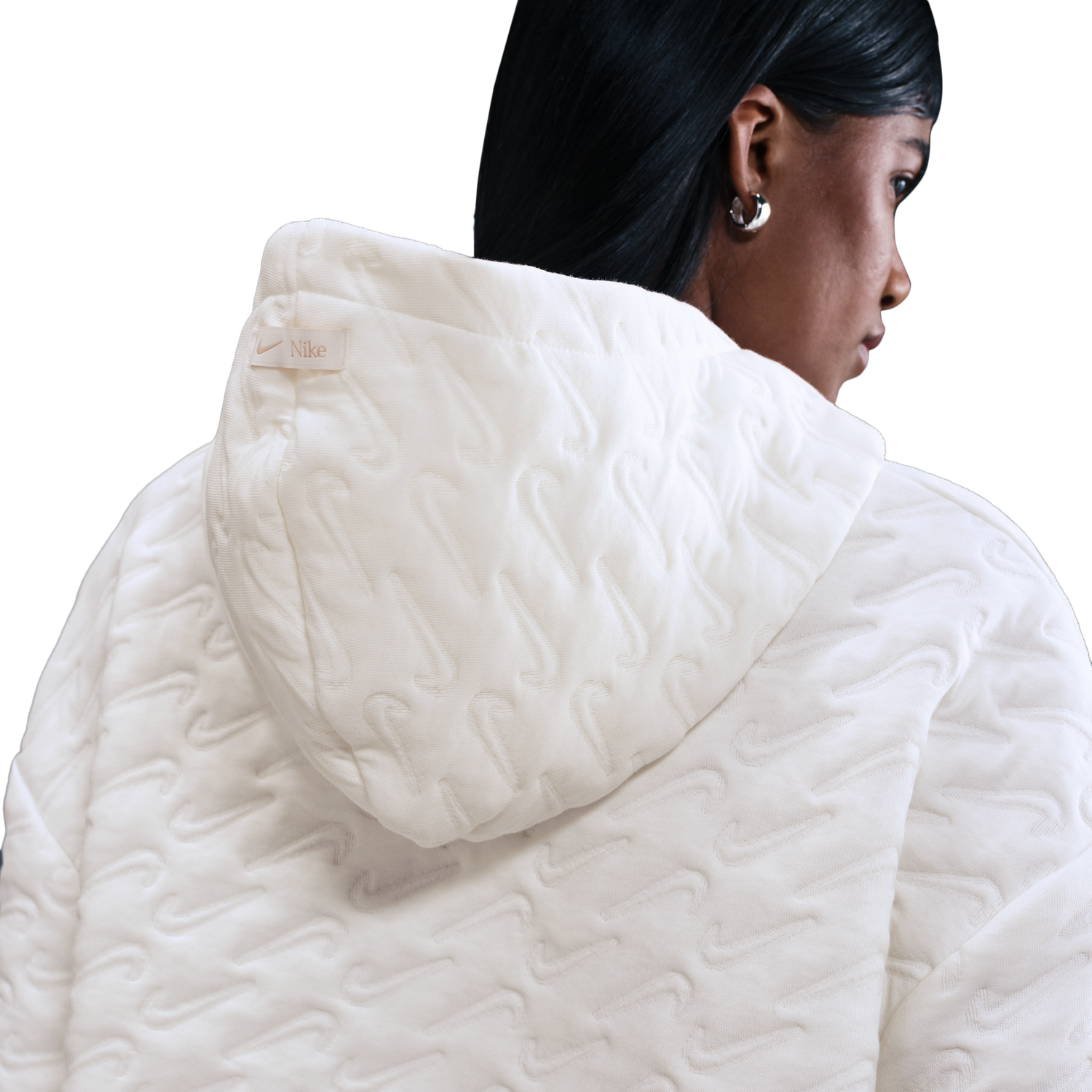 Nike NSW Phoenix Fleece Loose AOJ Pullover Hoodie - Women's - Sanddrift/Sail