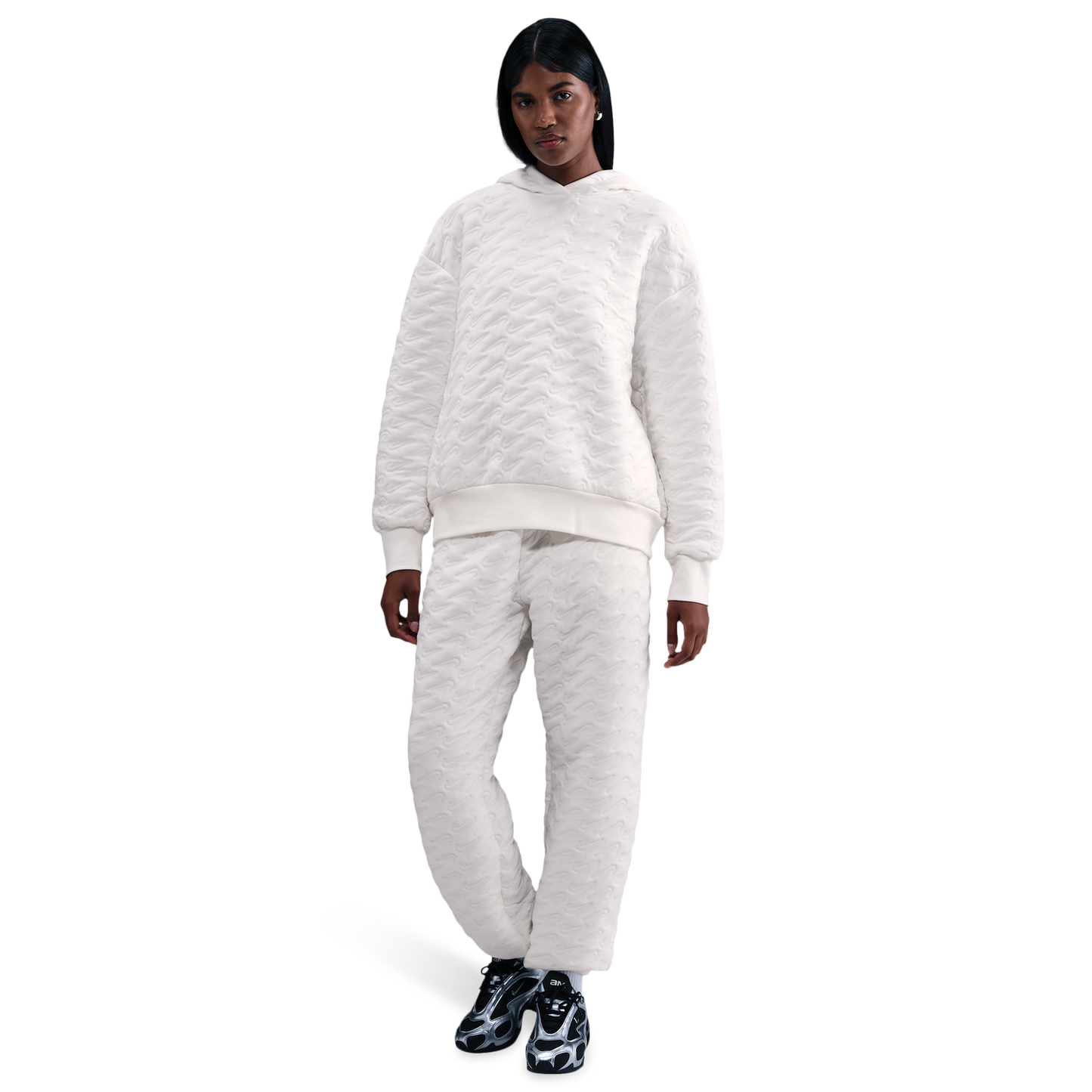 Nike NSW Phoenix Fleece Loose AOJ Pullover Hoodie - Women's - Sanddrift/Sail