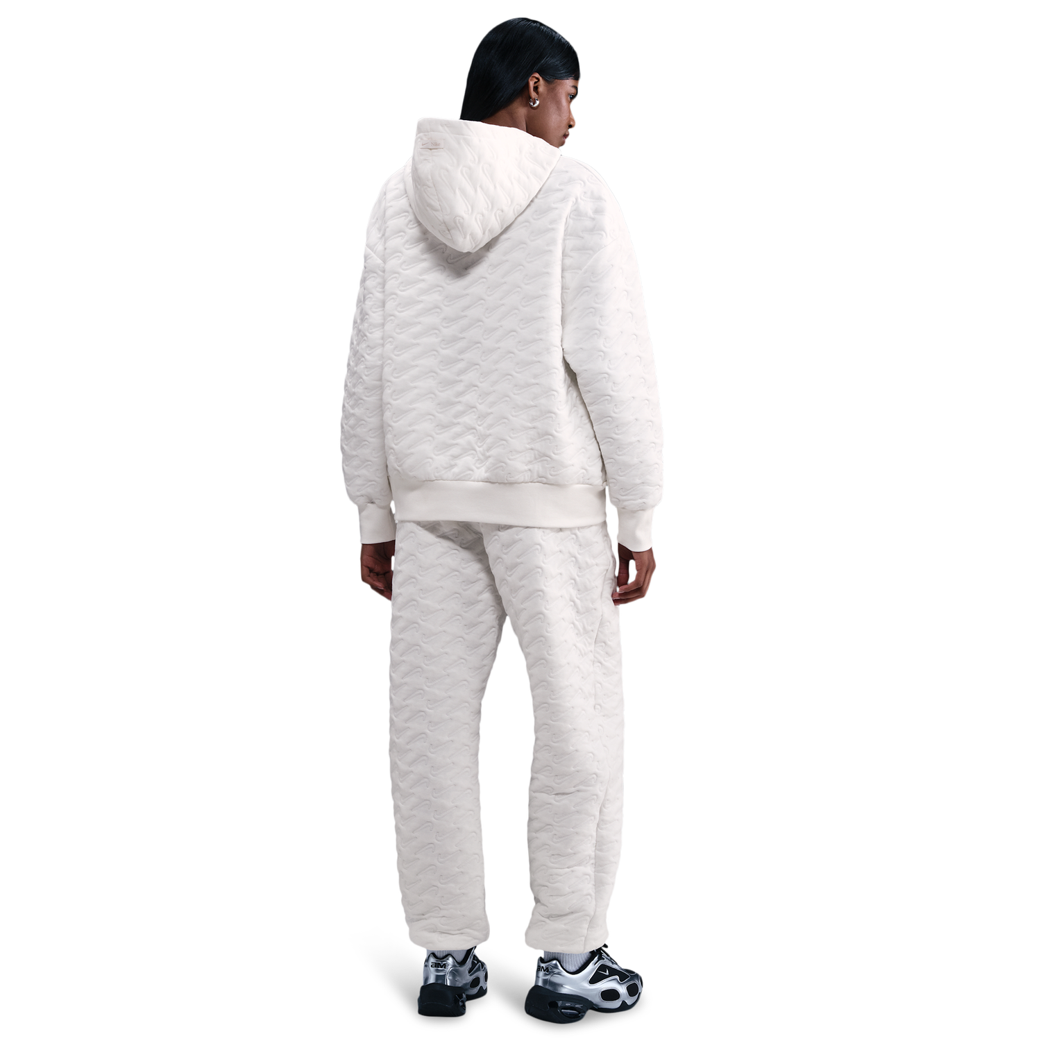 Nike NSW Phoenix Fleece Loose AOJ Pullover Hoodie - Women's - Sanddrift/Sail