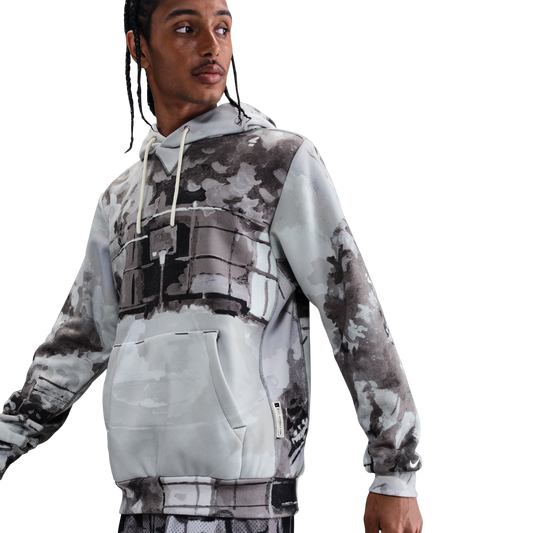 Nike TF SI Brushed Pullover Hoodie - Men's - Iron Grey/Pale Ivory