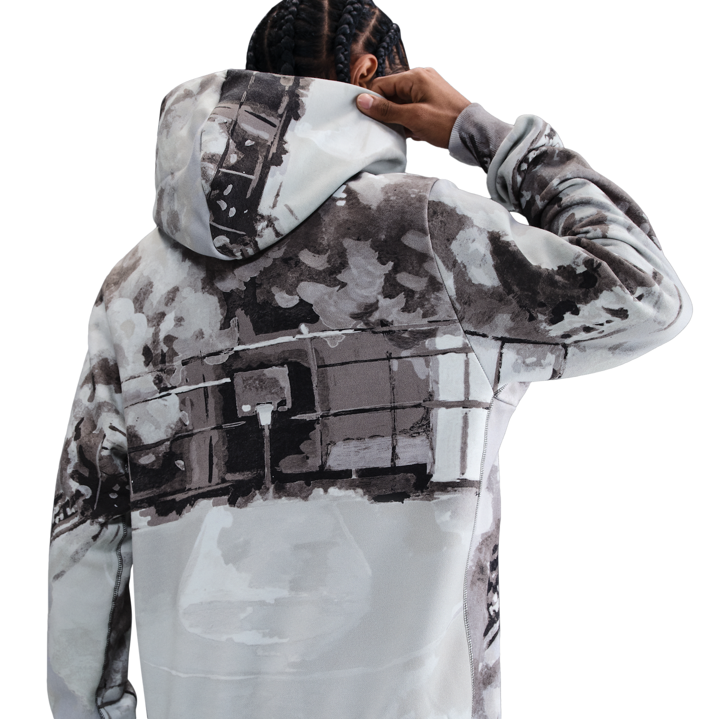 Nike TF SI Brushed Pullover Hoodie - Men's - Iron Grey/Pale Ivory