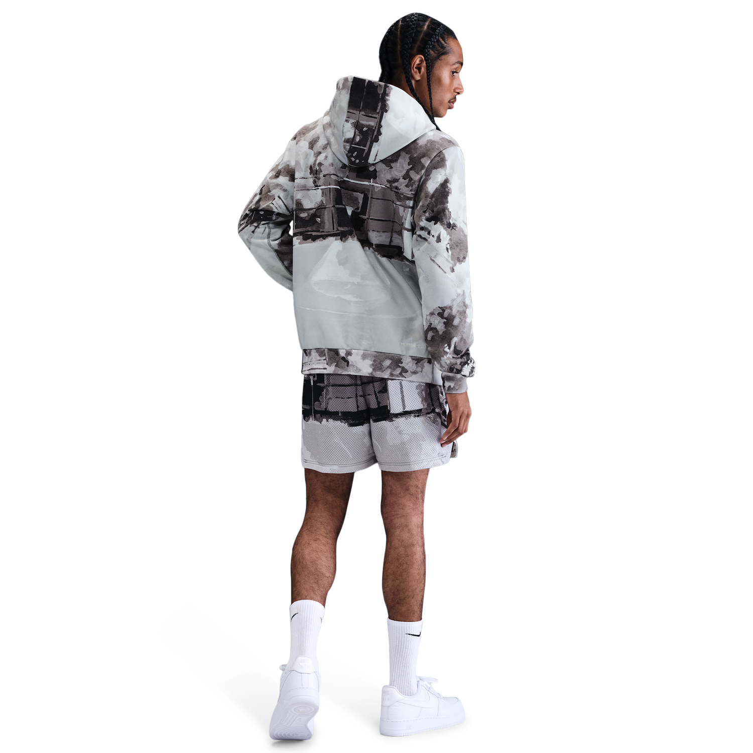 Nike TF SI Brushed Pullover Hoodie - Men's - Iron Grey/Pale Ivory