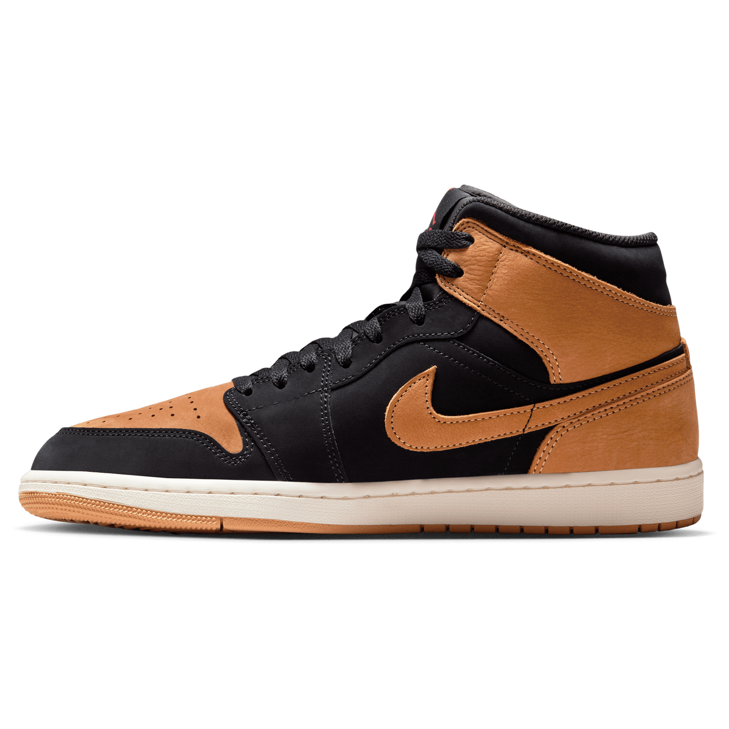 Jordan Air Jordan 1 Mid SE - Men's - Flax/Black/Varsity Red