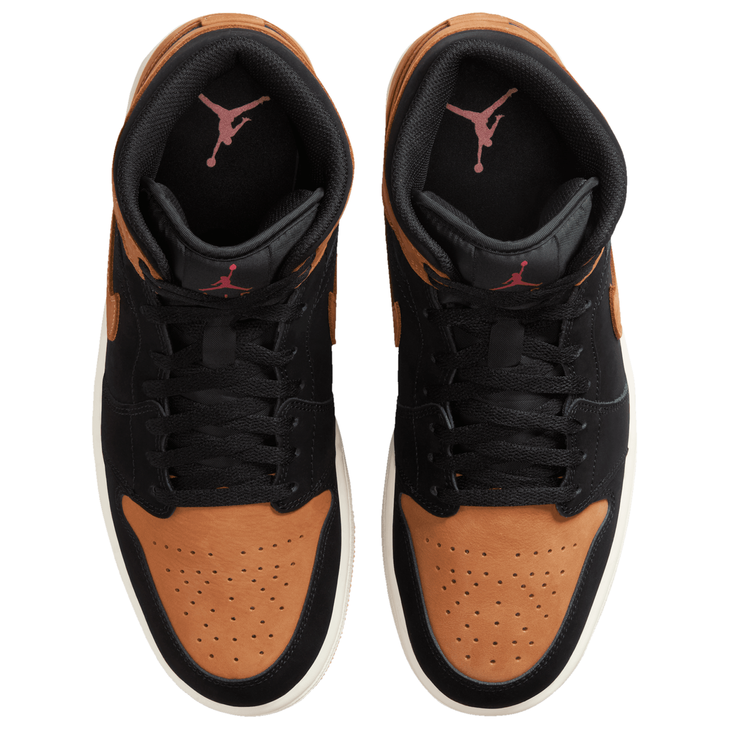 Jordan Air Jordan 1 Mid SE - Men's - Flax/Black/Varsity Red