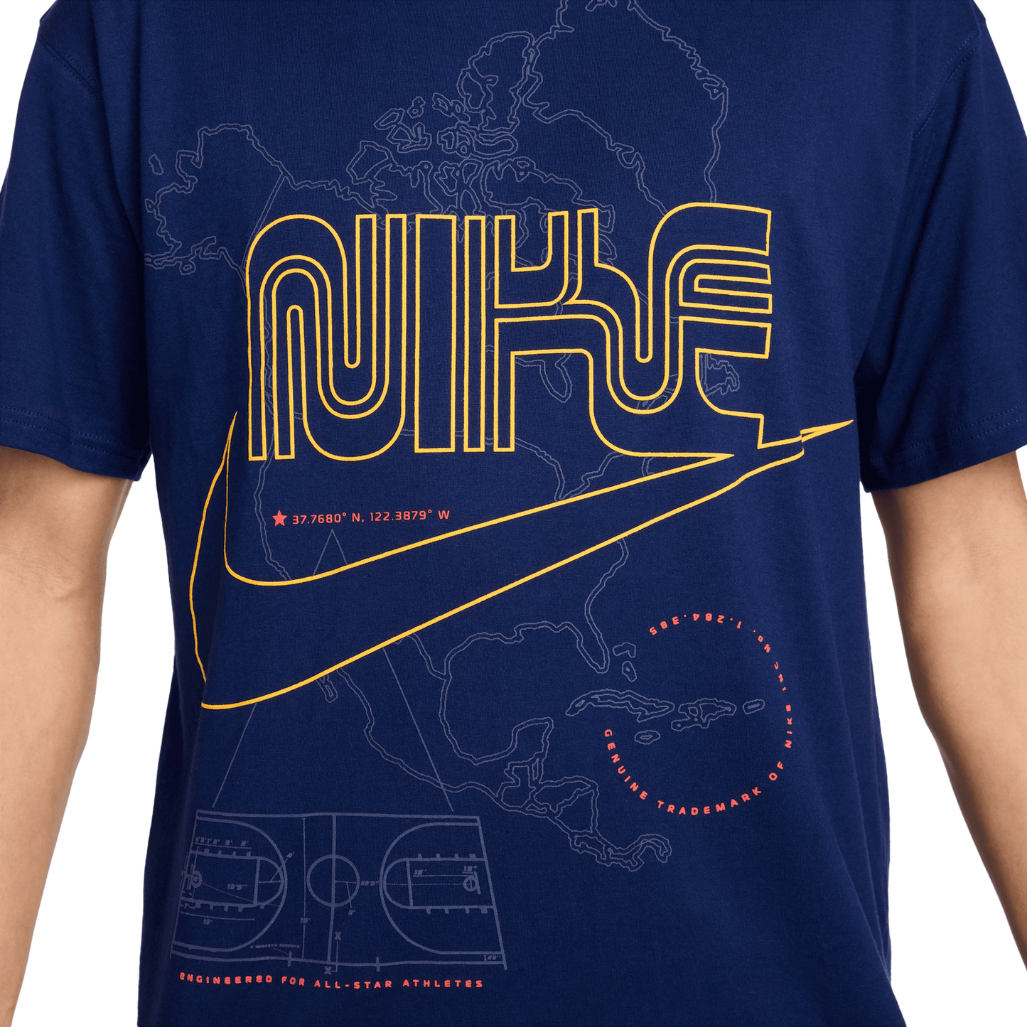 Nike Max 90 Short Sleeve T-Shirt - Men's - Blue Void/Gold