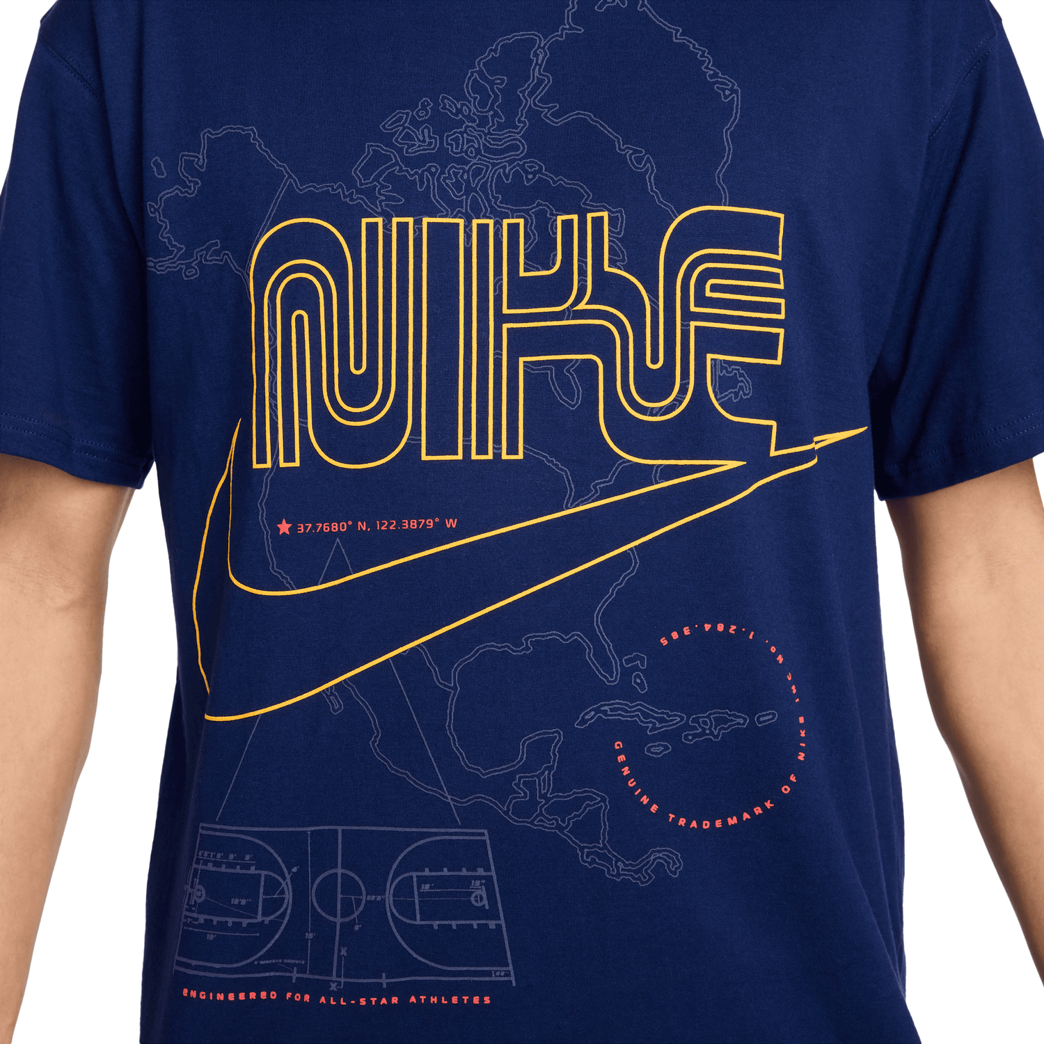 Nike Max 90 Short Sleeve T-Shirt - Men's - Blue Void/Gold