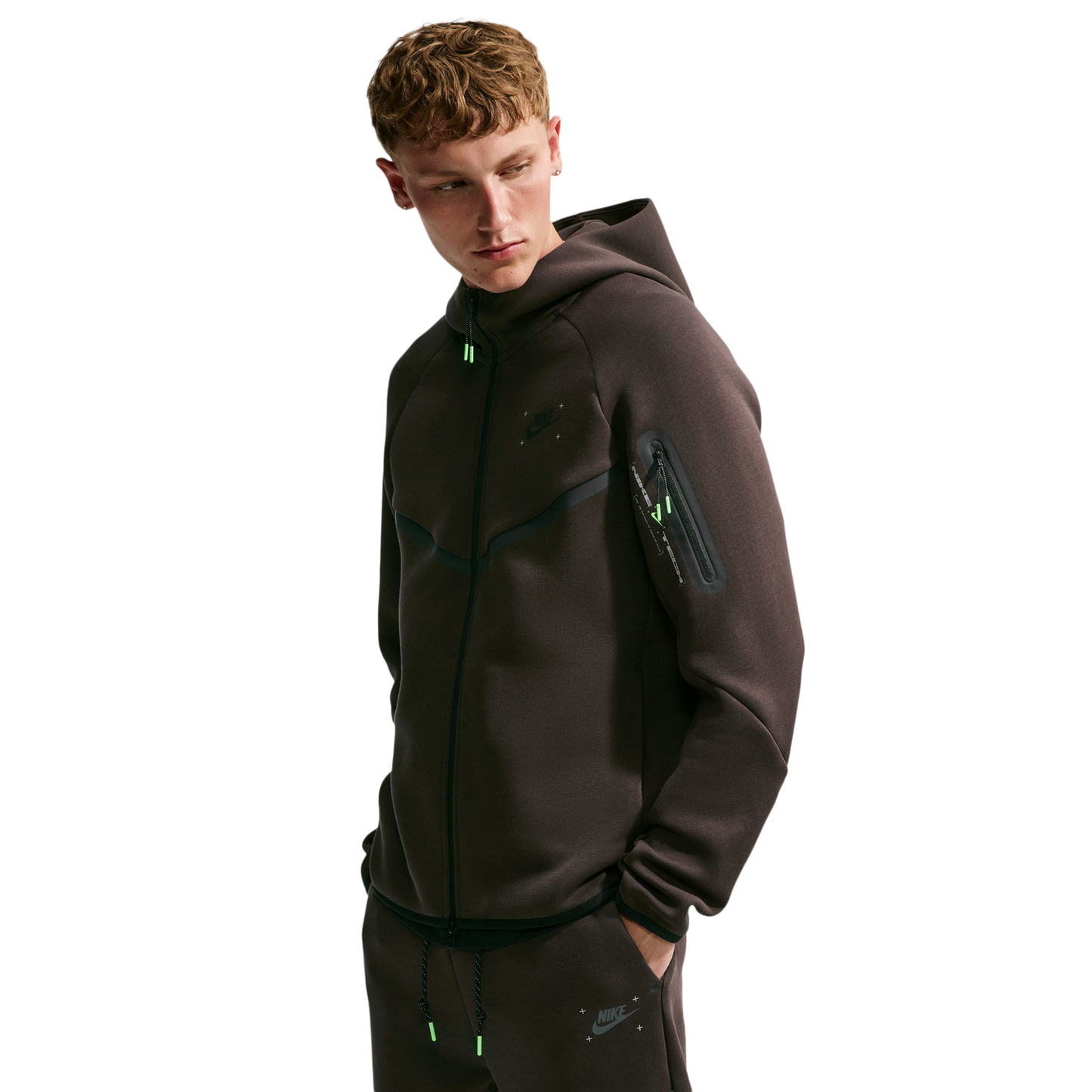 Nike Tech Fleece Full Zip Windrunner Hoodie - Men's - Brown/Black