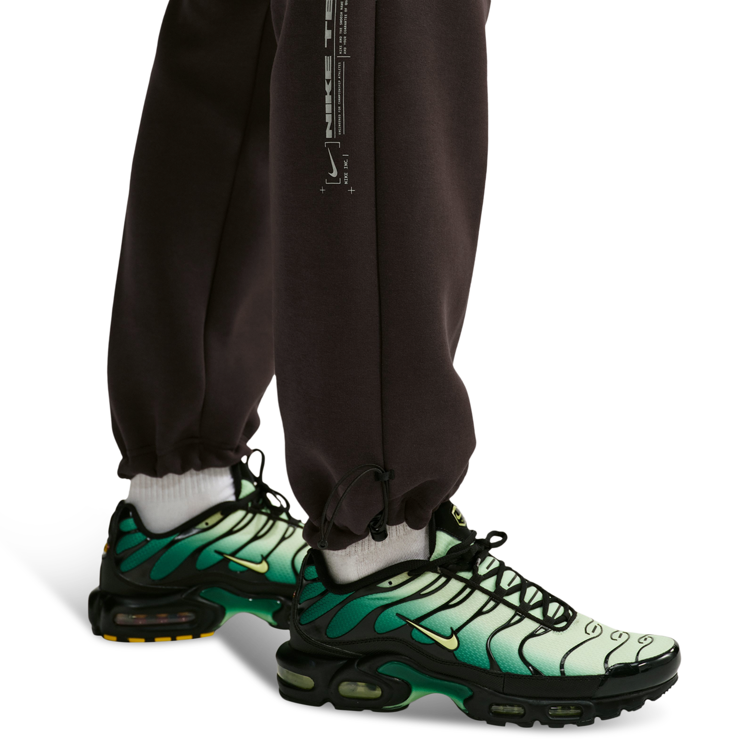 Nike Tech Fleece Open Hem Pants - Men's - Brown/Black
