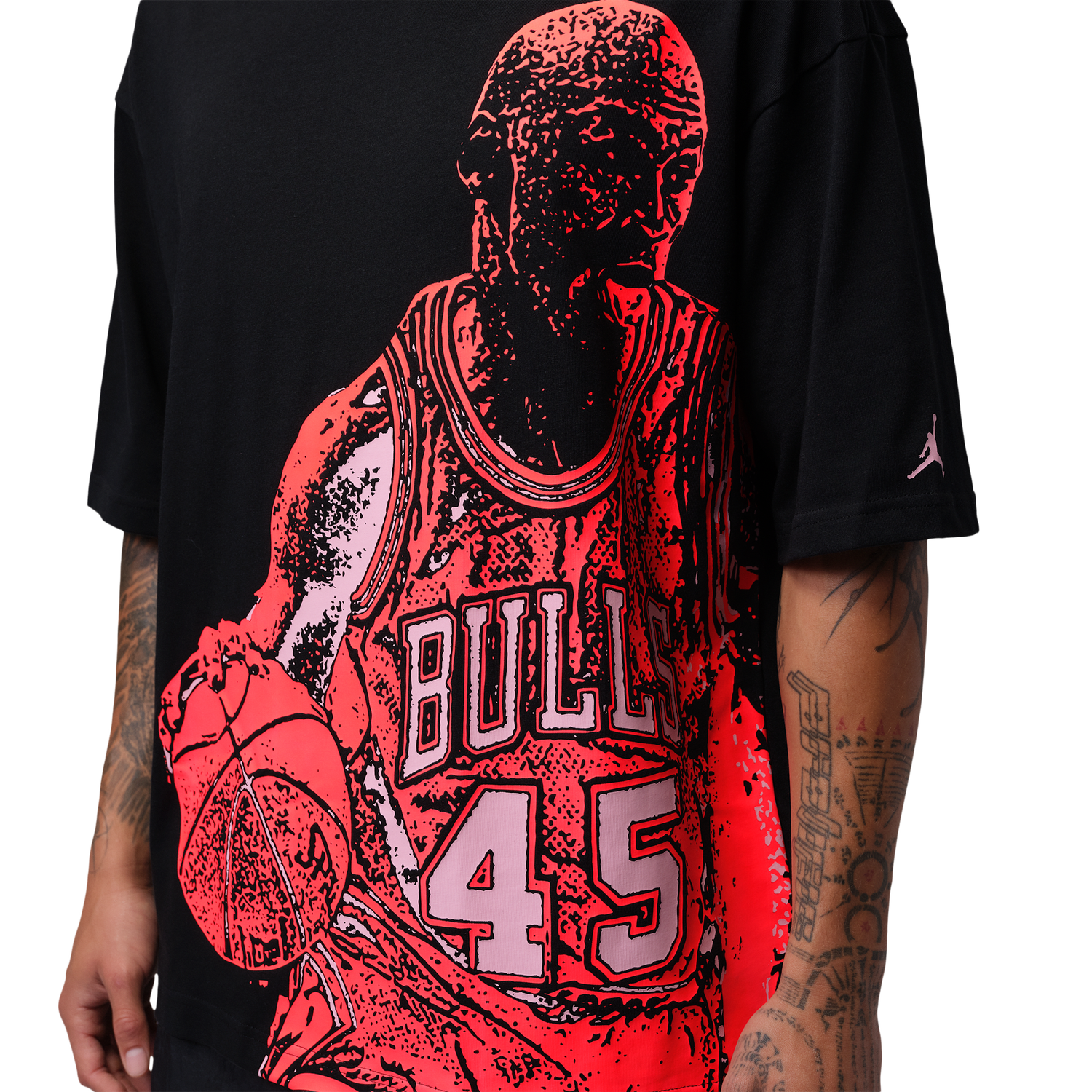 Jordan Dri-FIT Sport Graphic Short Sleeve HBR SP Crew - Men's - Black/Pink