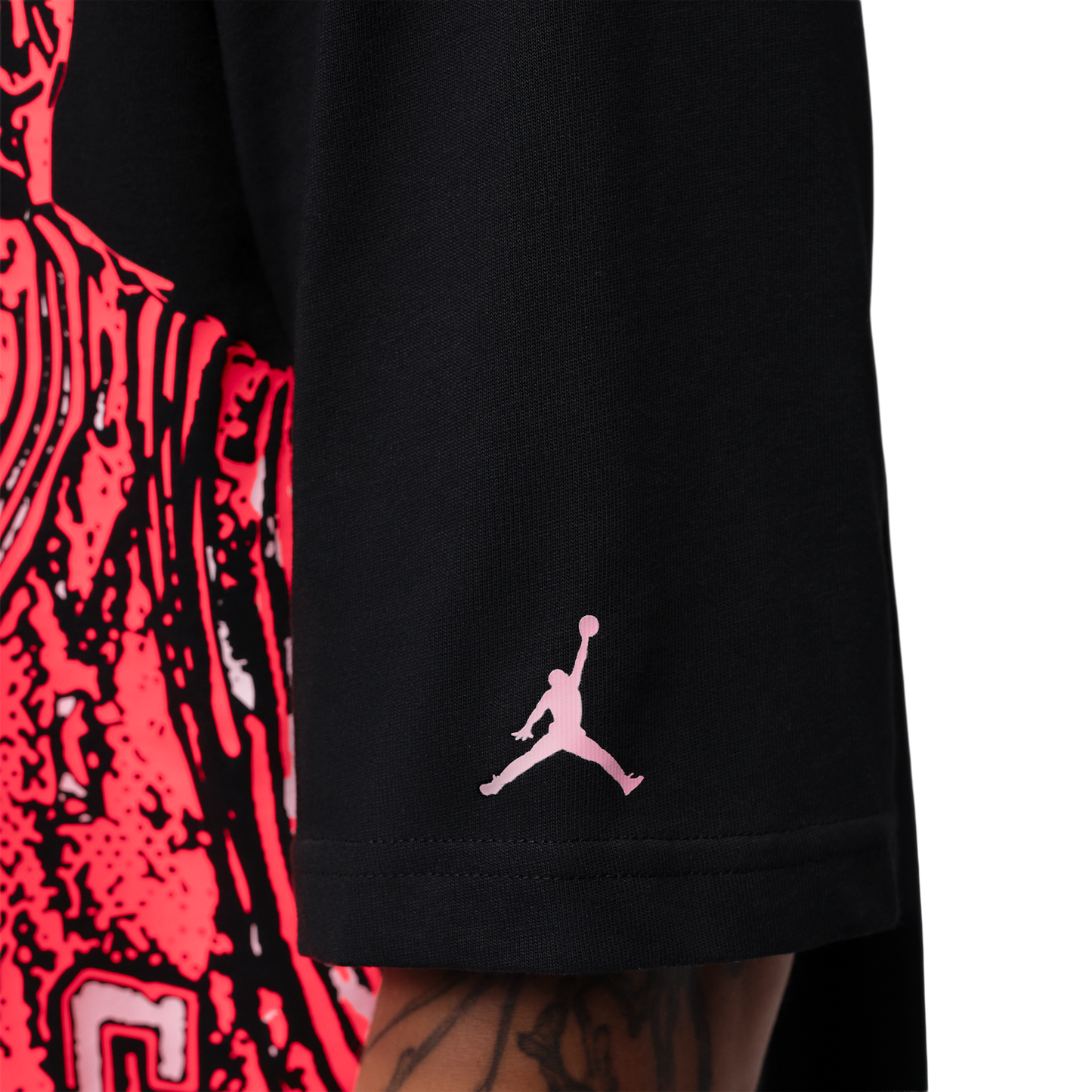 Jordan Dri-FIT Sport Graphic Short Sleeve HBR SP Crew - Men's - Black/Pink