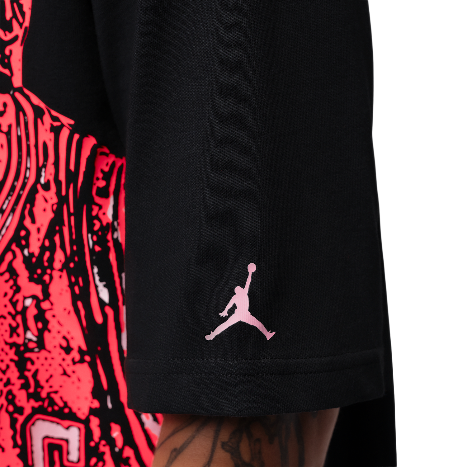 Jordan Dri-FIT Sport Graphic Short Sleeve HBR SP Crew - Men's - Black/Pink