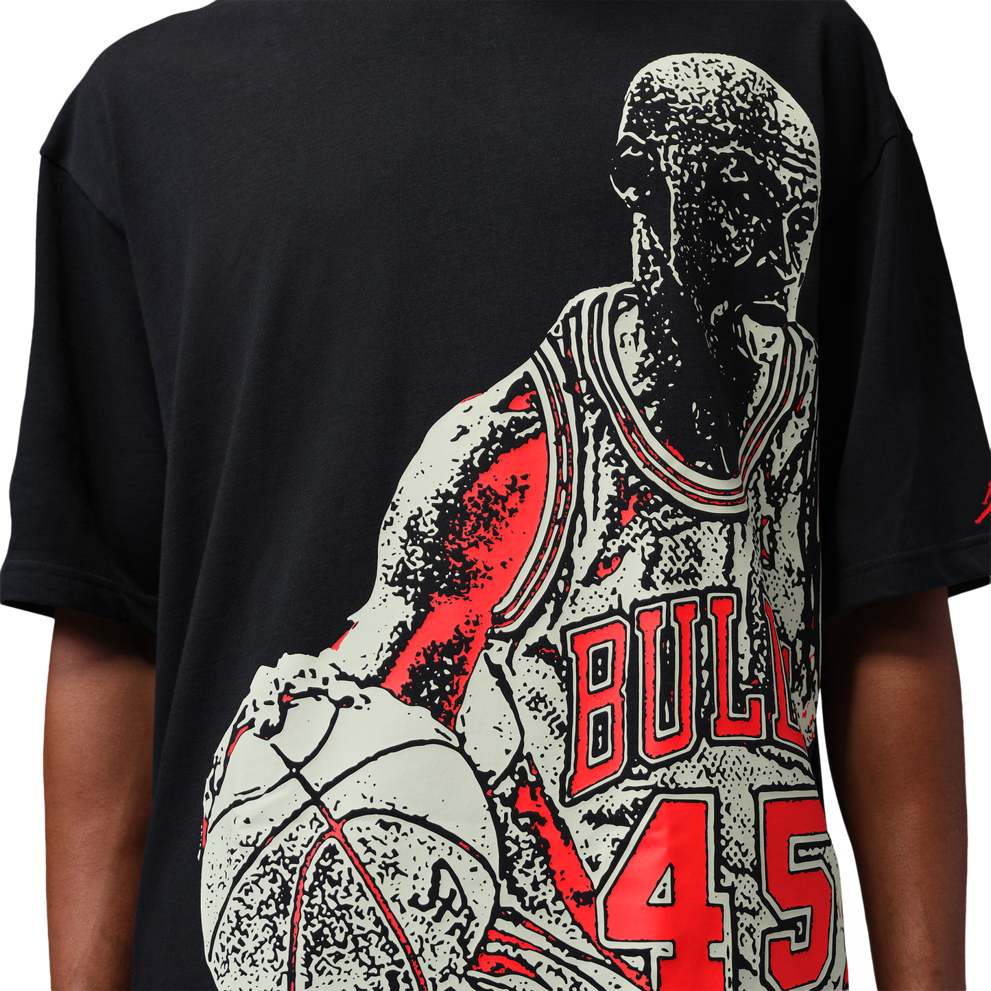 Jordan Dri-FIT Sport Graphic Short Sleeve HBR SP Crew - Men's - Black/Volt