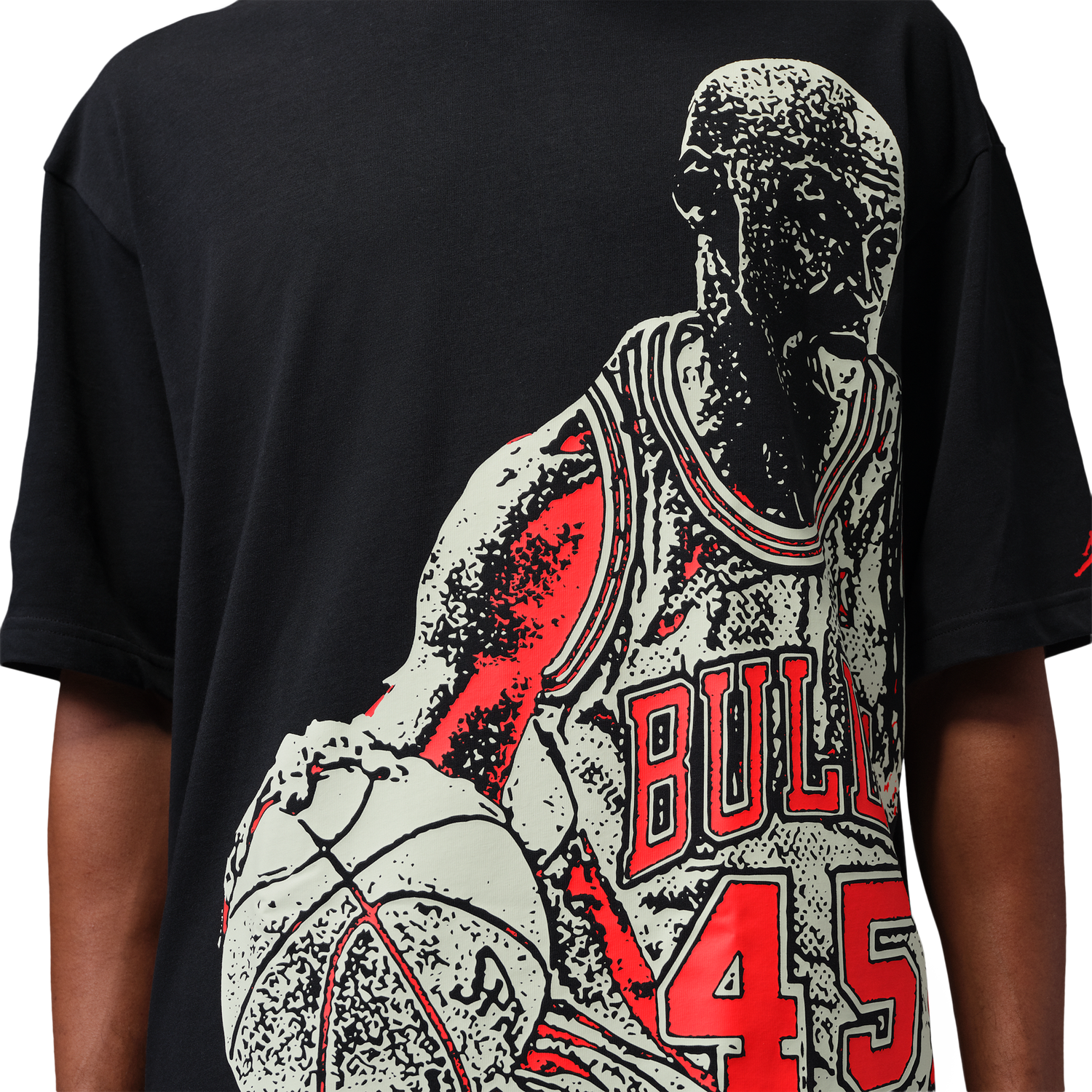 Jordan Dri-FIT Sport Graphic Short Sleeve HBR SP Crew - Men's - Black/Volt