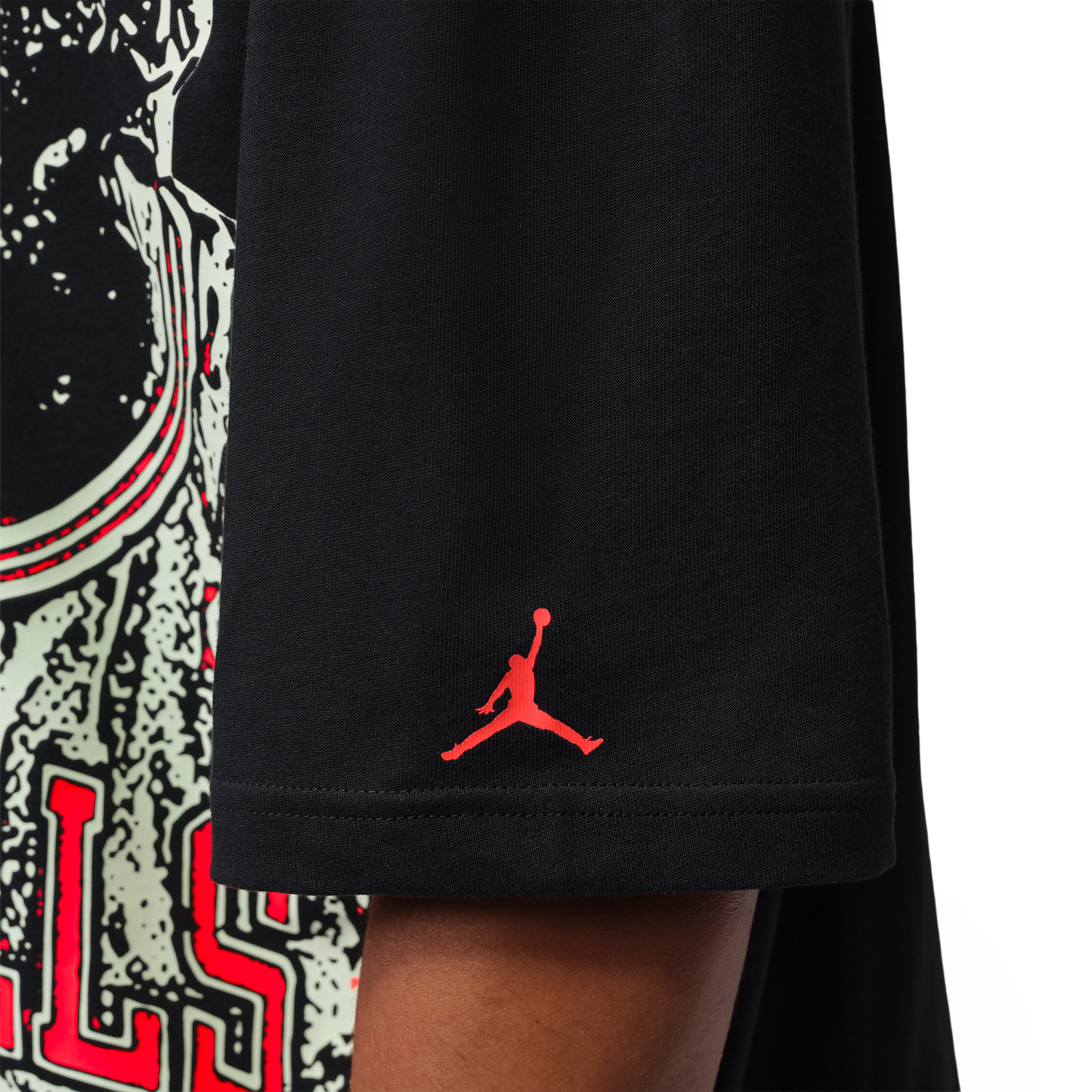 Jordan Dri-FIT Sport Graphic Short Sleeve HBR SP Crew - Men's - Black/Volt