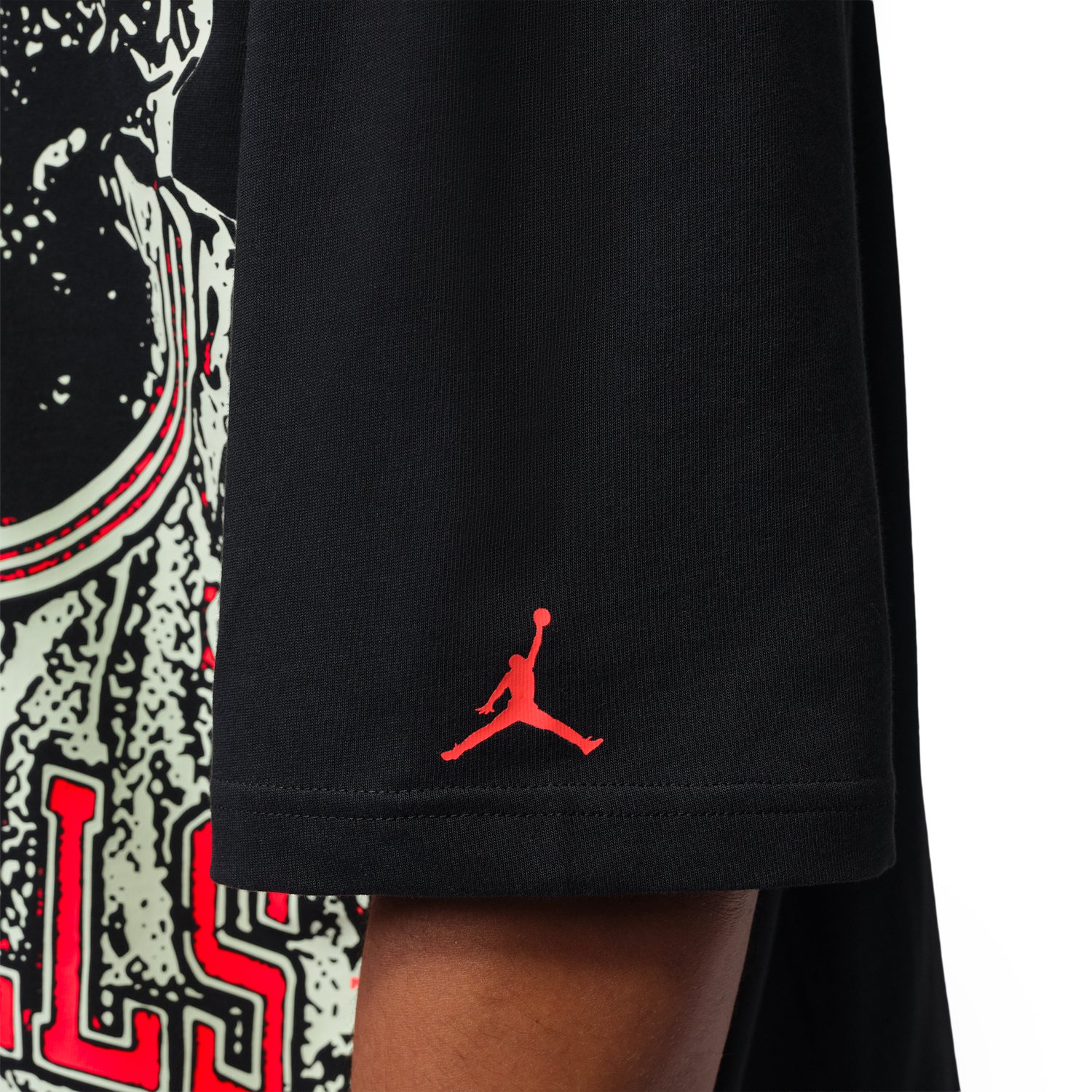 Jordan Dri-FIT Sport Graphic Short Sleeve HBR SP Crew - Men's - Black/Volt