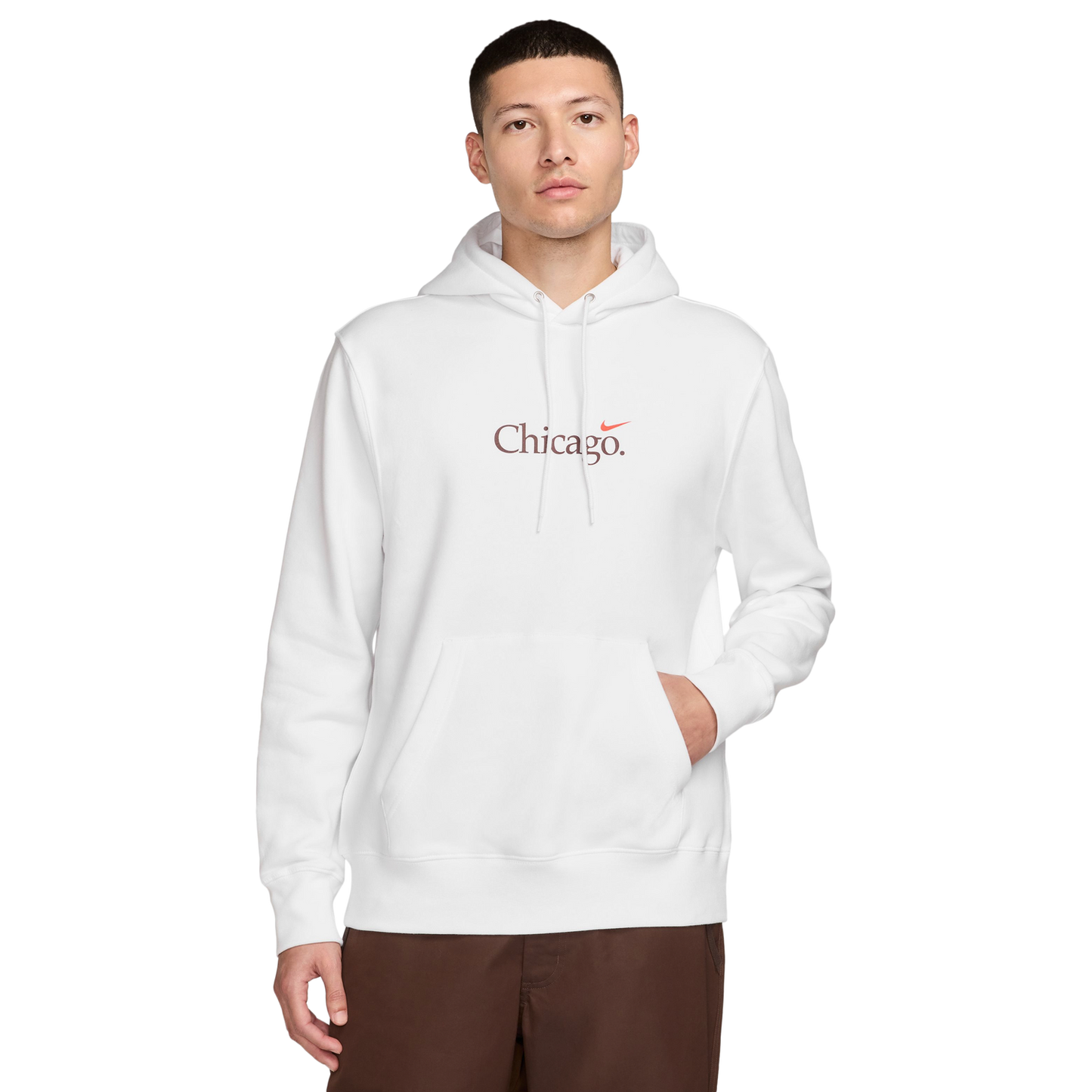 Nike Chi Club Pullover BB Hoodie - Men's - White/Cosmic Clay
