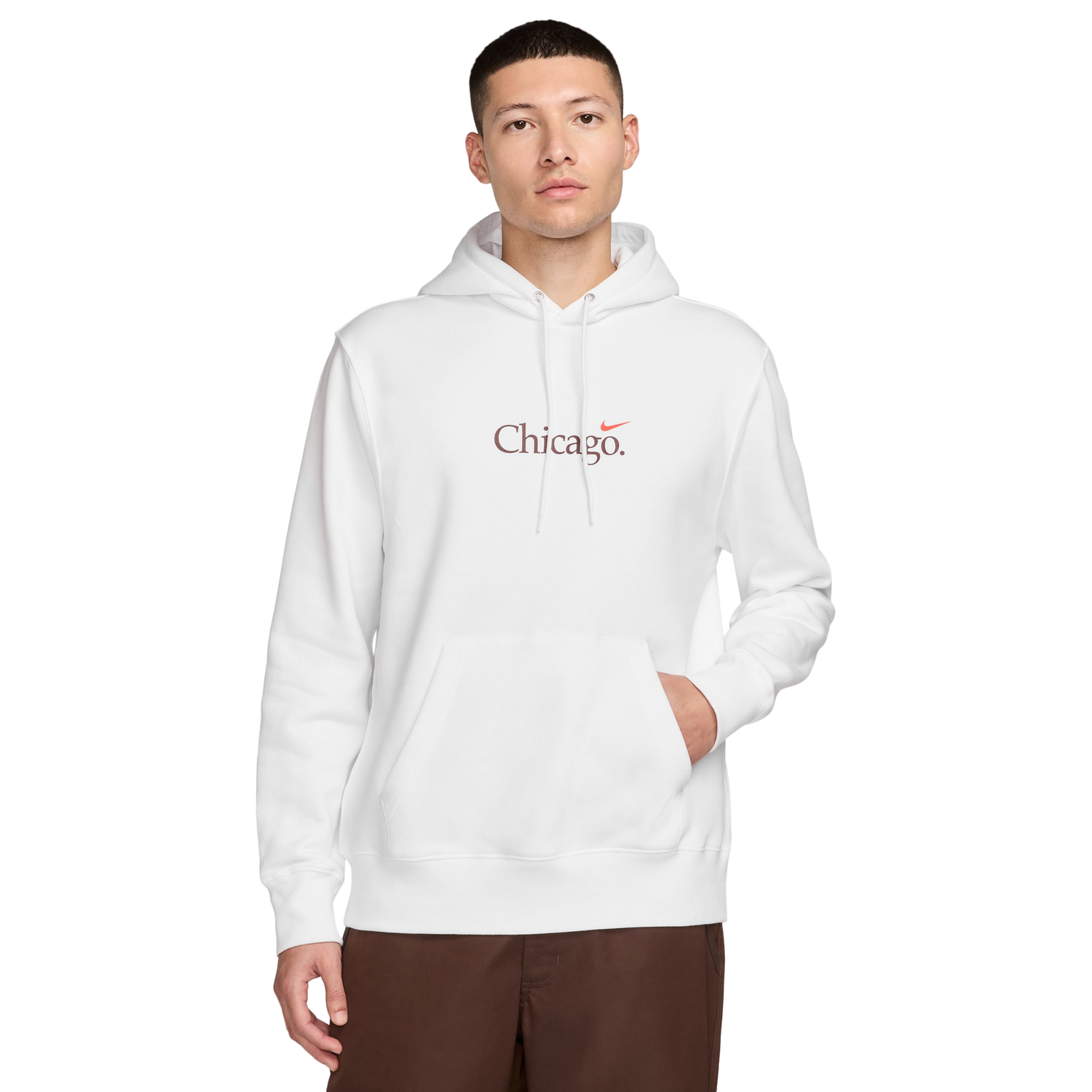 Nike Chi Club Pullover BB Hoodie - Men's - White/Cosmic Clay