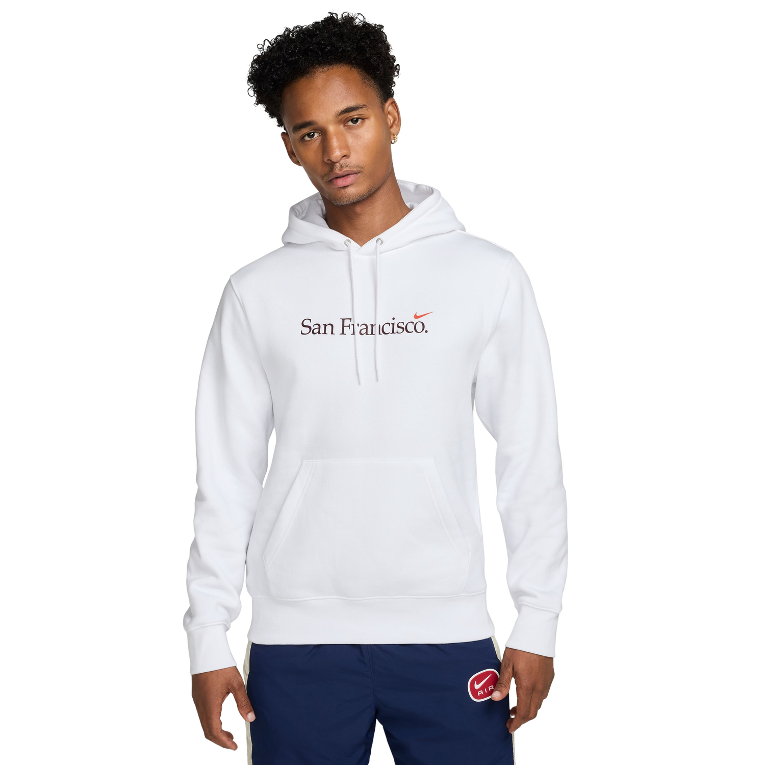 Nike San Francisco Club BB Pullover Hoodie - Men's - White/Cosmic Clay