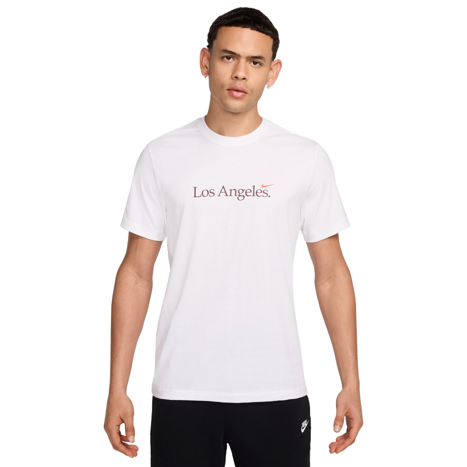 Nike LA Short Sleeve Crew T-Shirt - Men's - White/Cosmic Clay