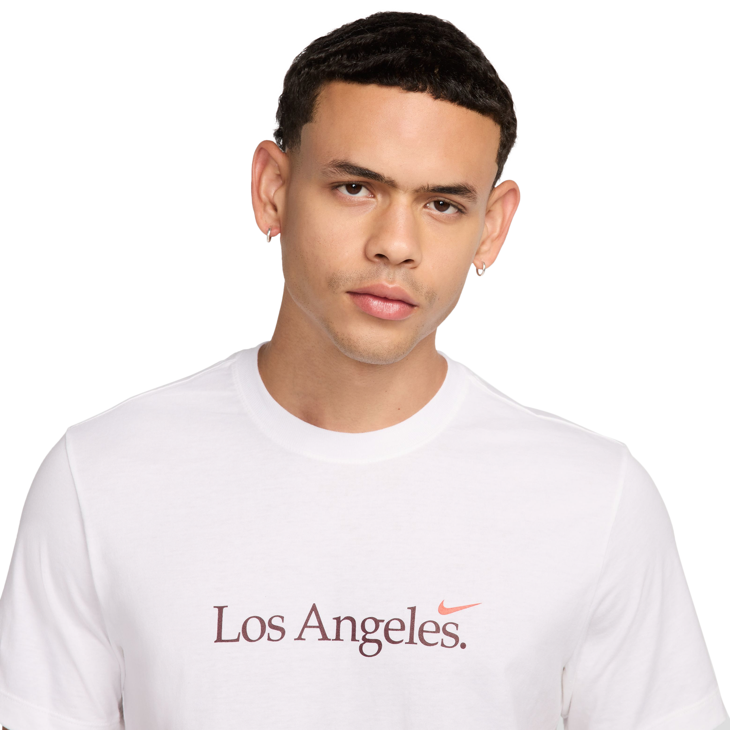 Nike LA Short Sleeve Crew T-Shirt - Men's - White/Cosmic Clay